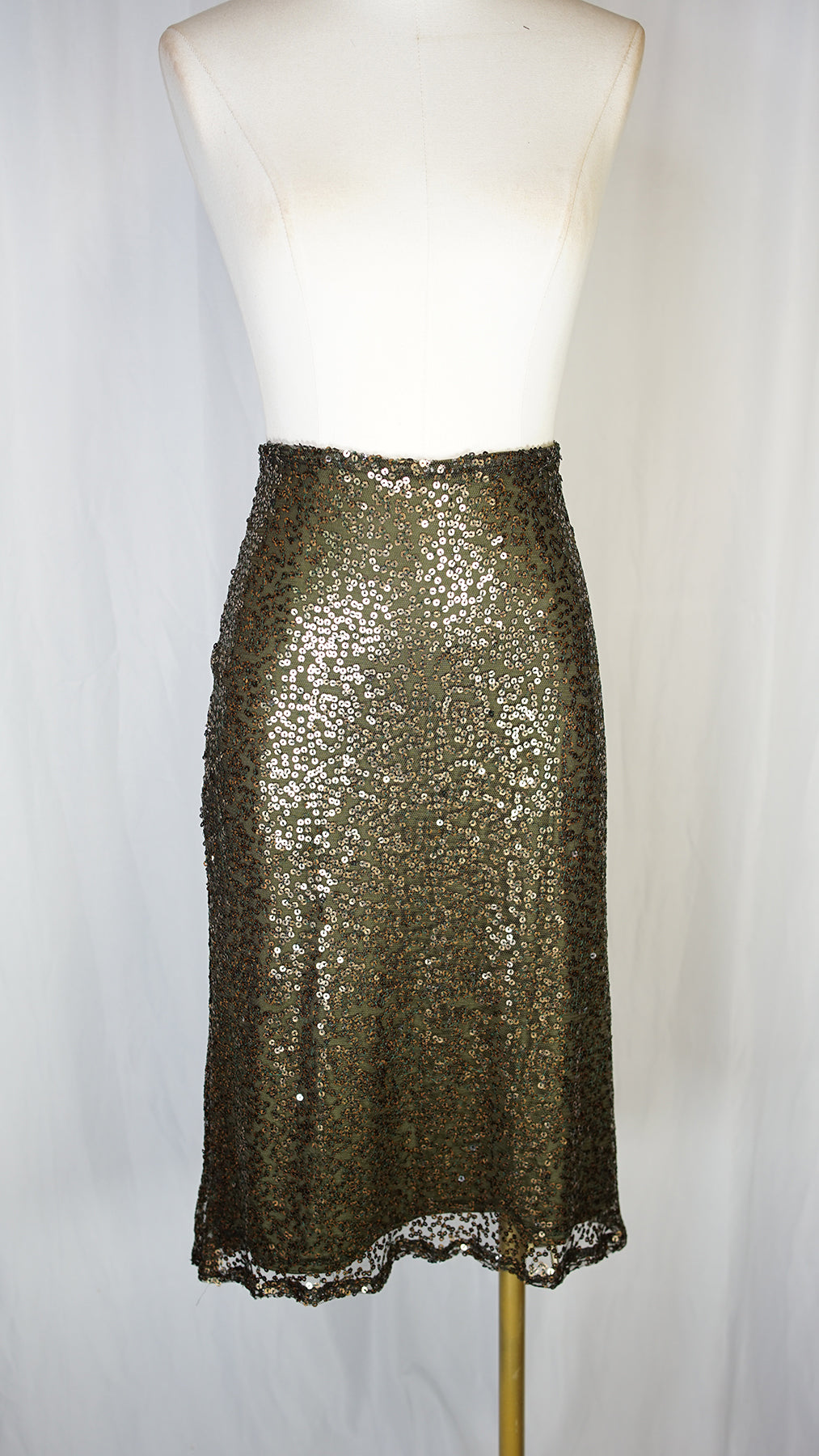 Olive Sequin Skirt