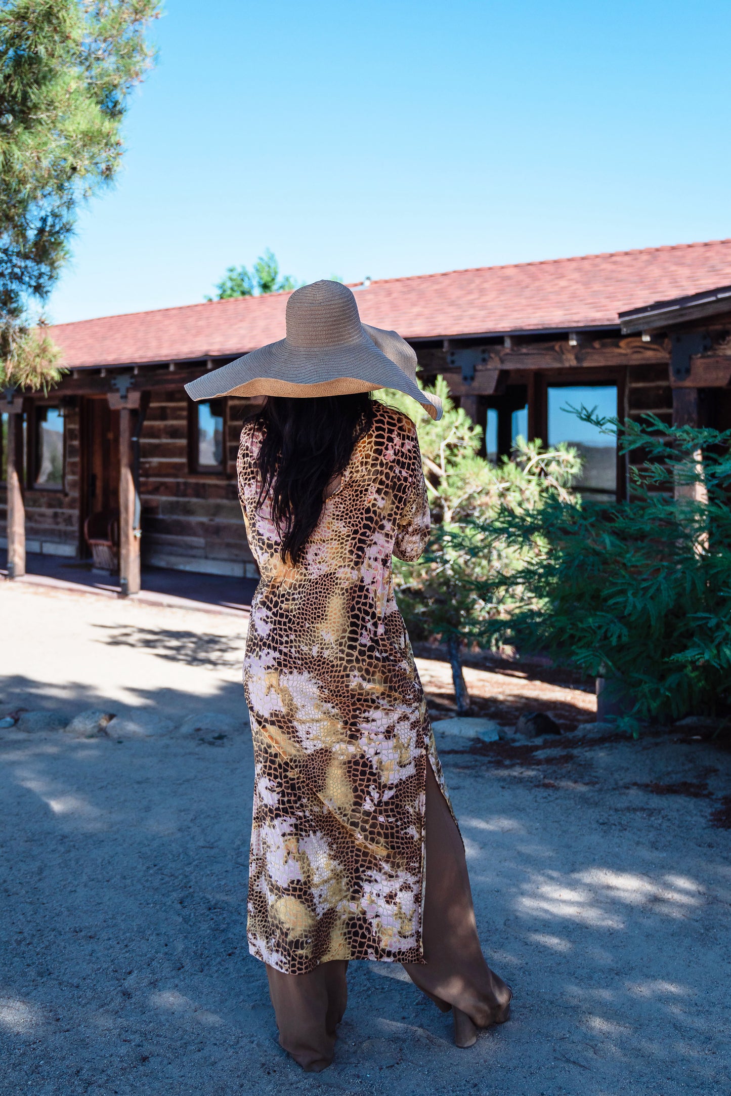 Giraffe Velvet Side Split Tunic