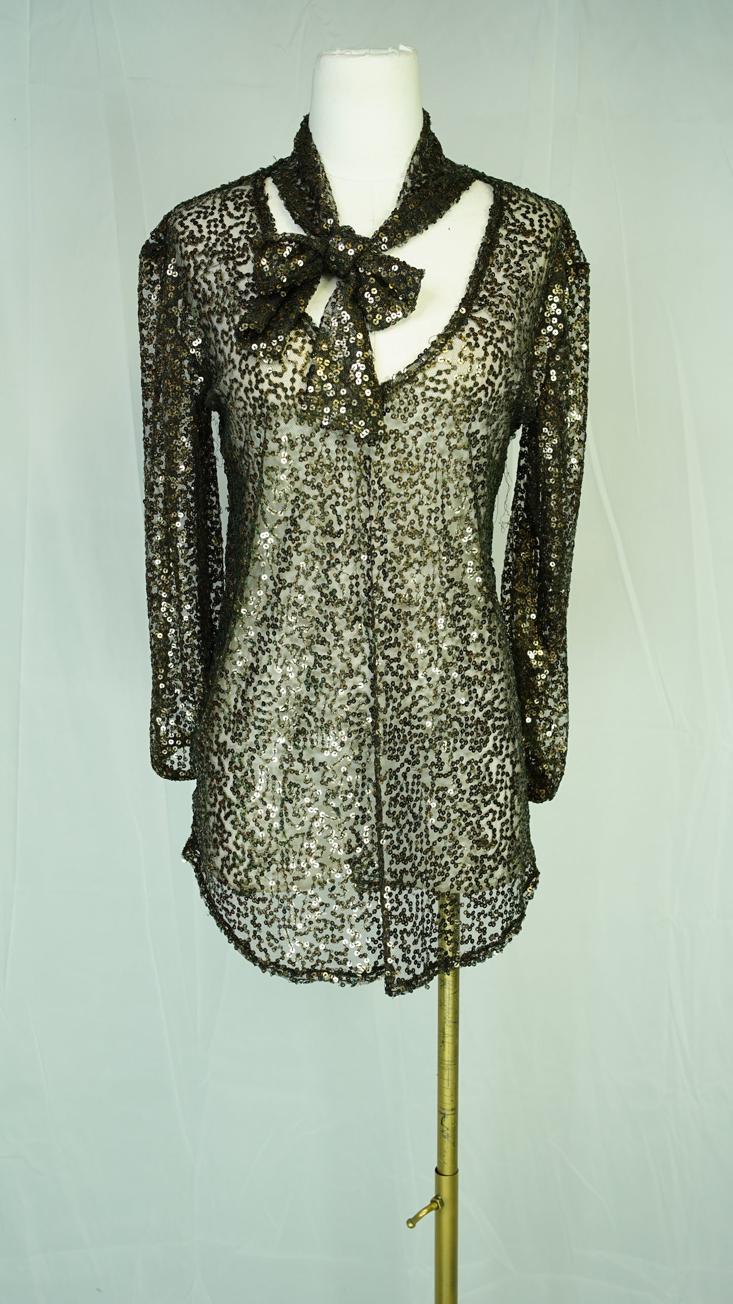 Haze Sequin Tie Front Blouse