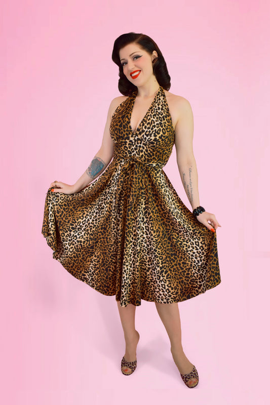 Orleans Swing Dress in Leopard