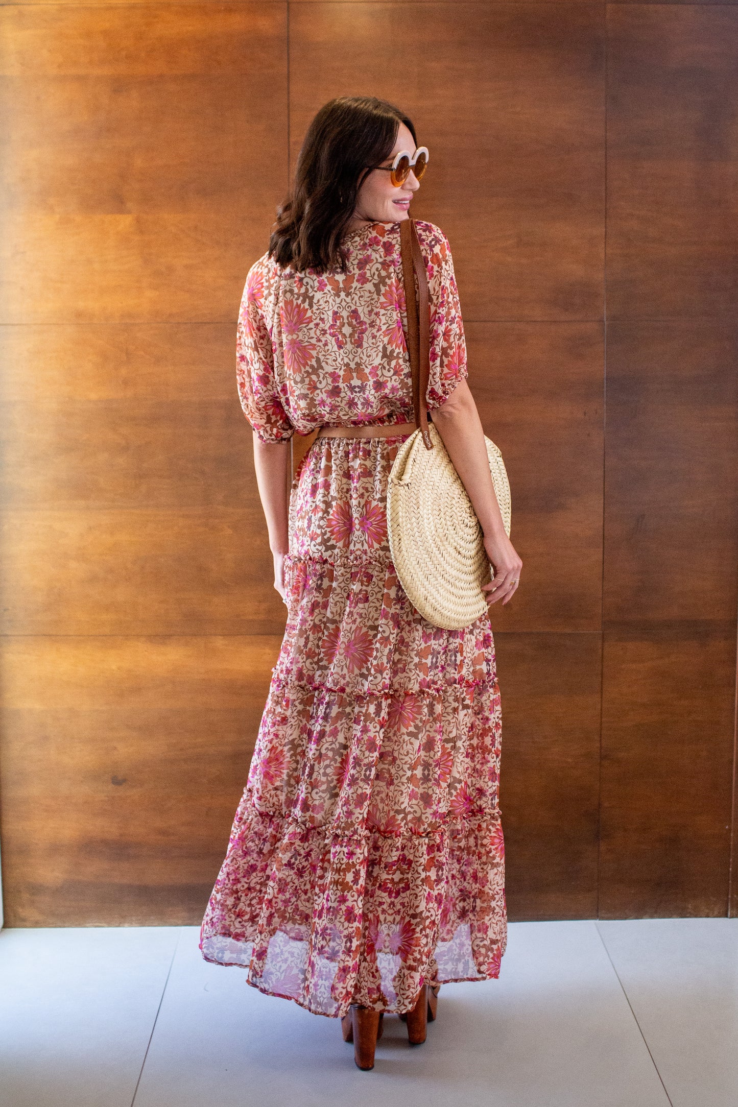Delilah Two Piece Maxi Skirt Set In Rosewood PRE-ORDER