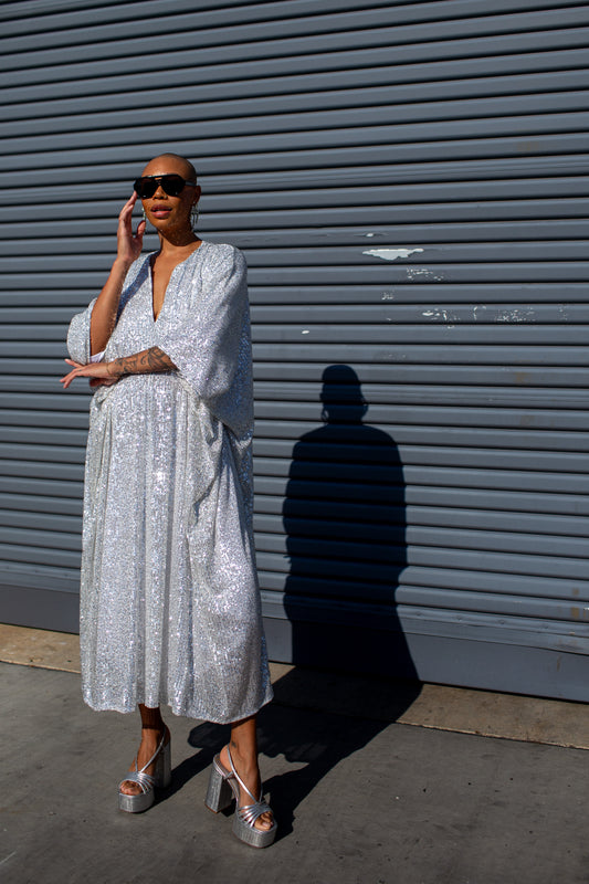 Diamond Dust Sequin Goddess Waist Caftan (PRE-ORDER)