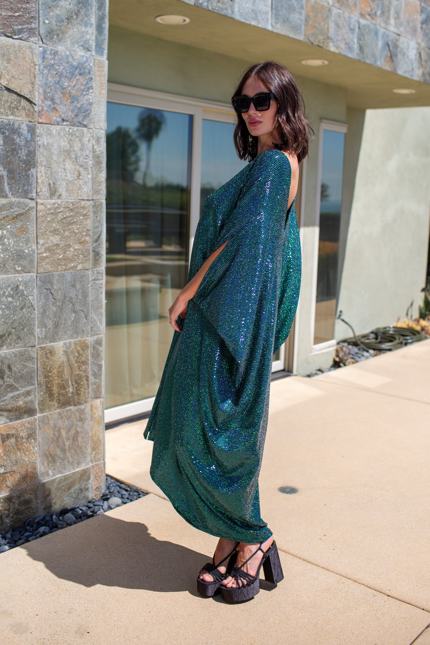 Disco Envy Sequin Caftan Kaftan Dress