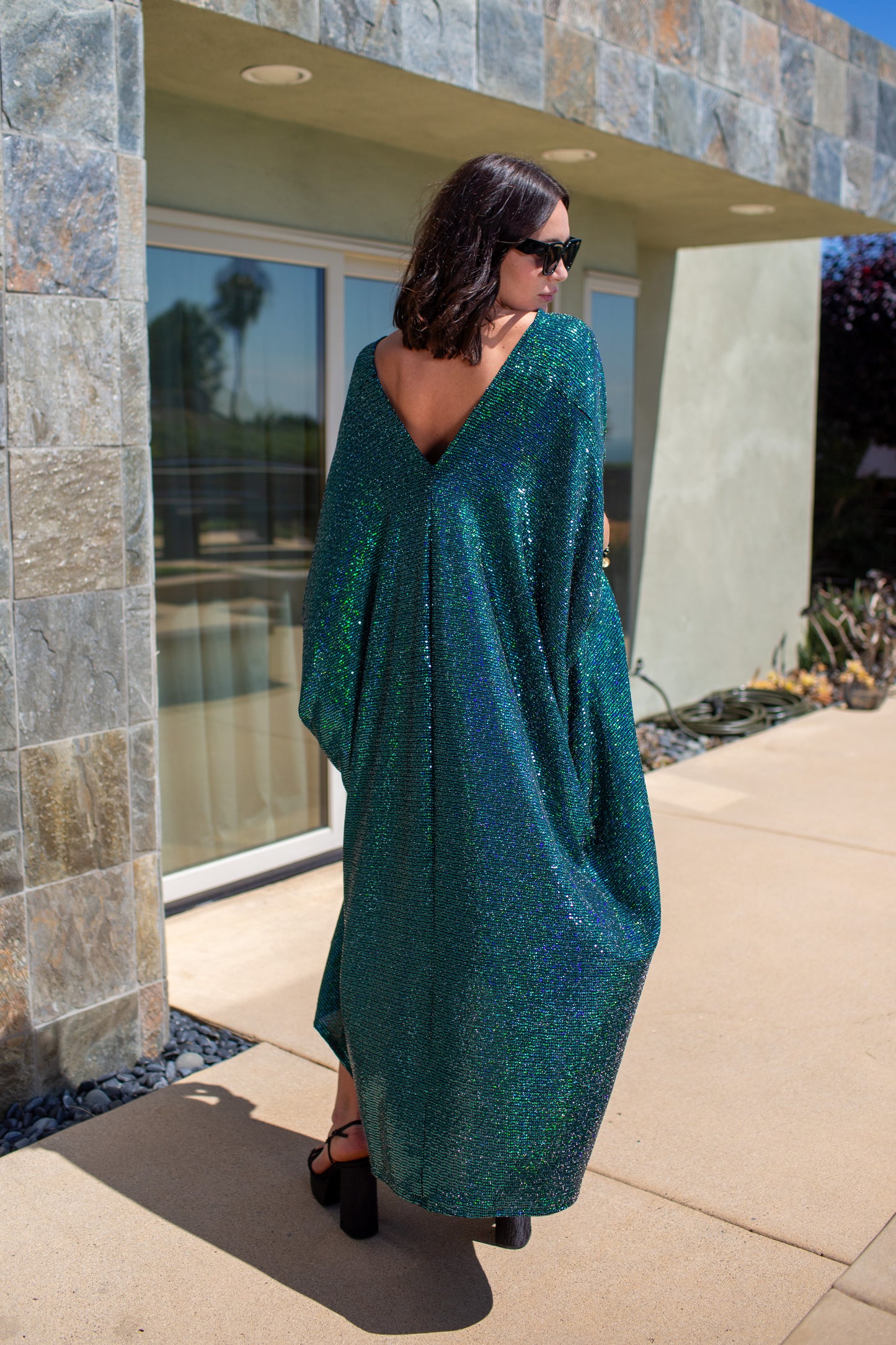 Disco Envy Sequin Caftan Kaftan Dress