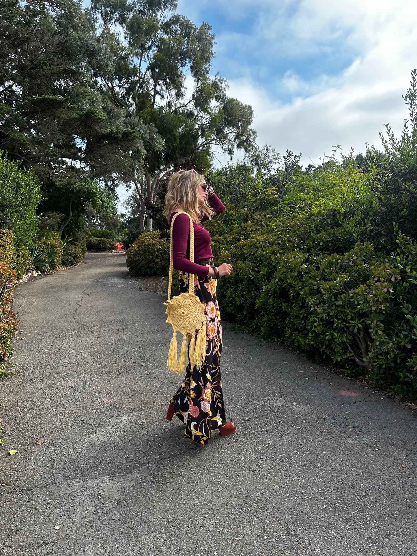 Boho Sun Bag in Yellow Handmade by Jazmin