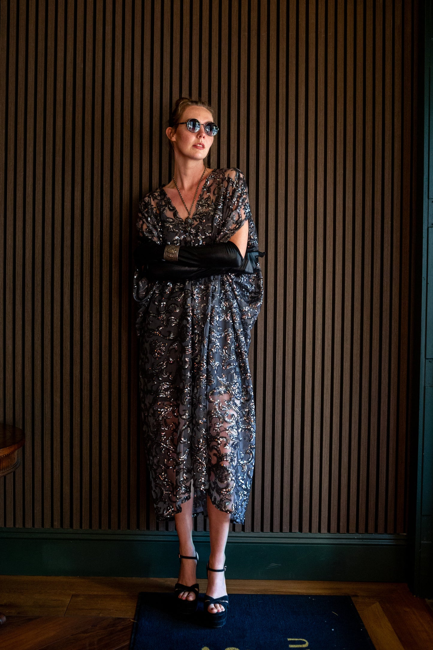 Empire Sequin Caftan Kaftan Dress