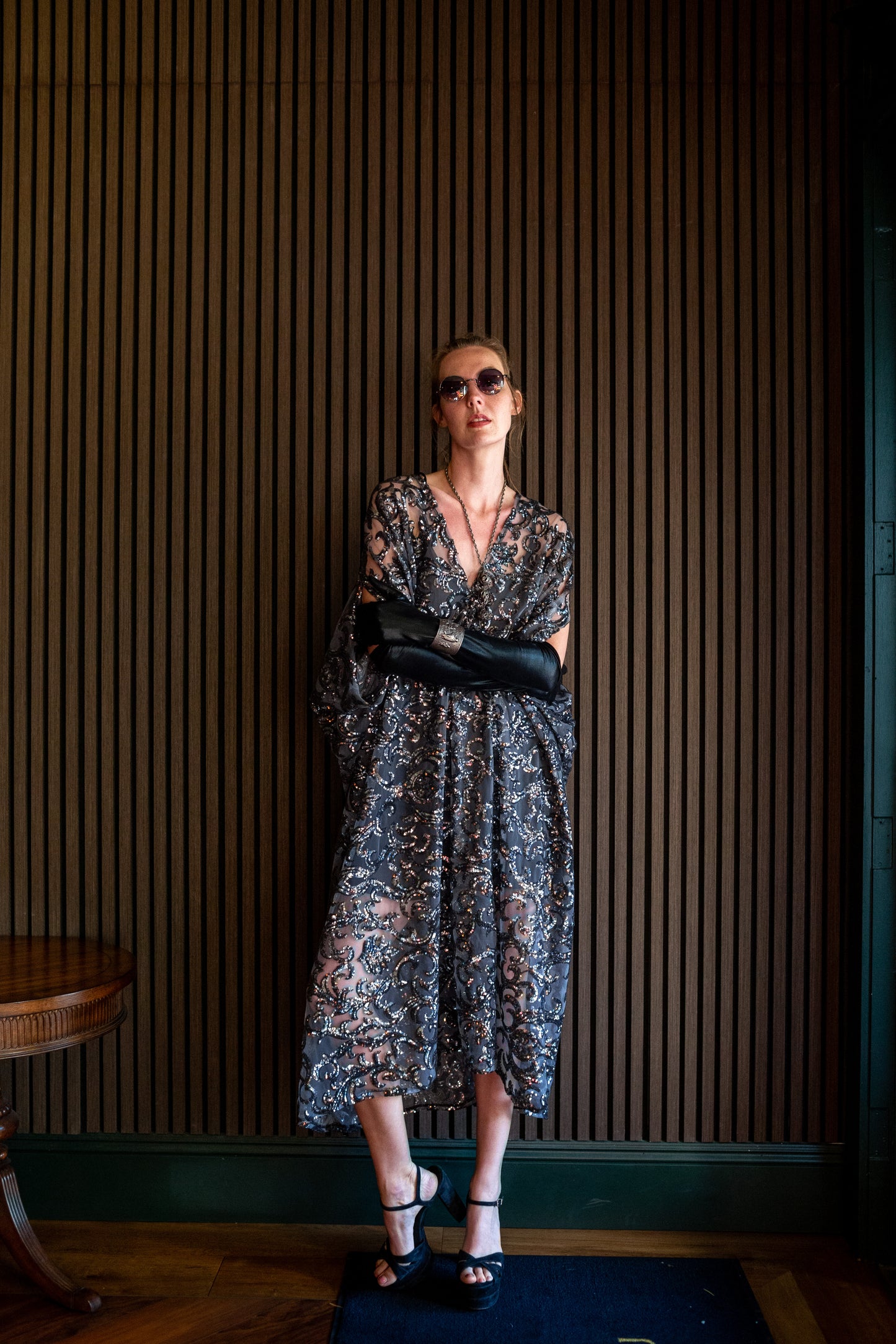 Empire Sequin Caftan Kaftan Dress