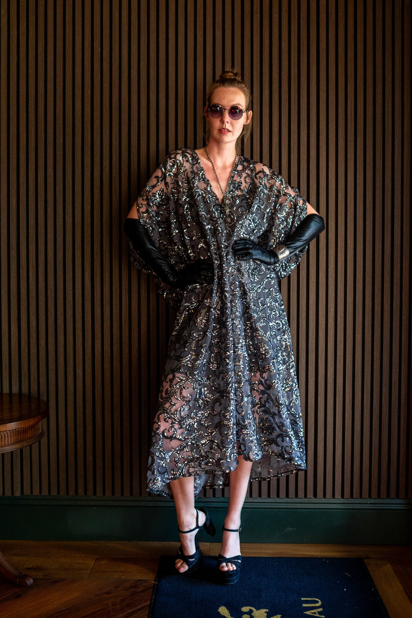 Empire Sequin Caftan Kaftan Dress