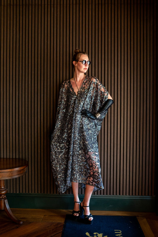 Empire Sequin Caftan Kaftan Dress