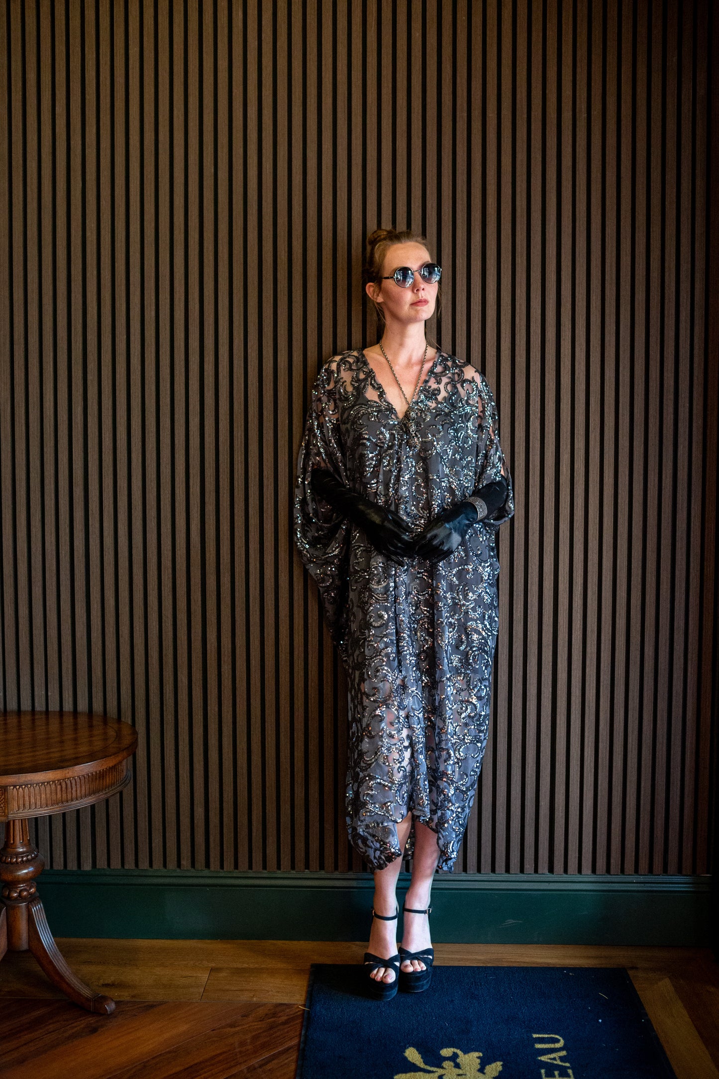 Empire Sequin Caftan Kaftan Dress