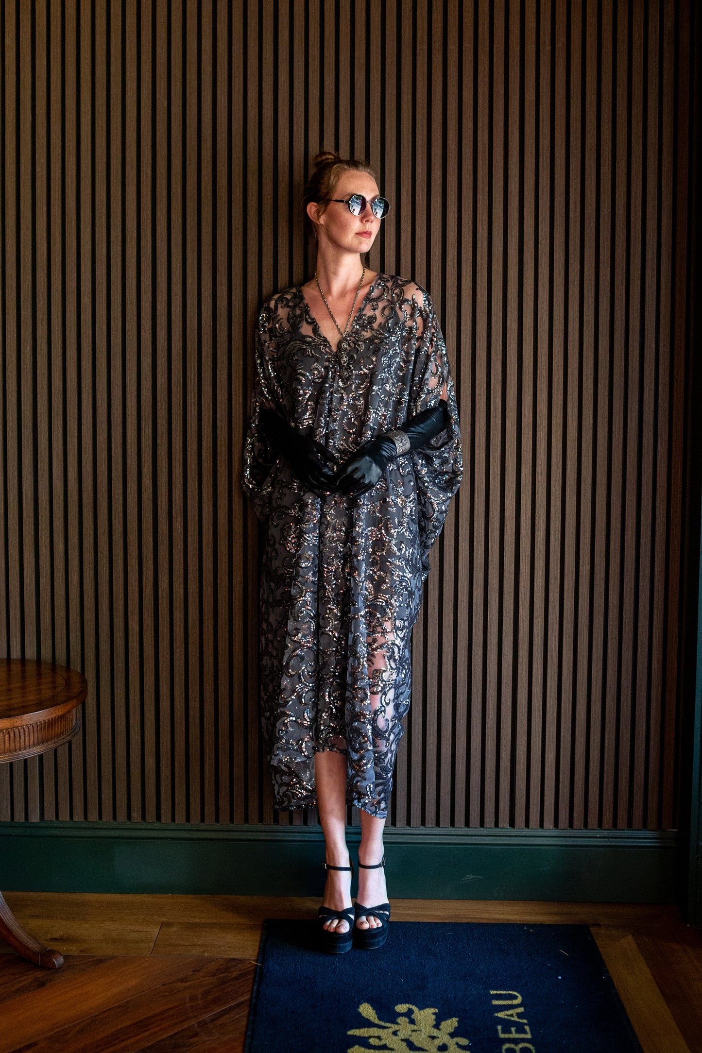 Empire Sequin Caftan Kaftan Dress