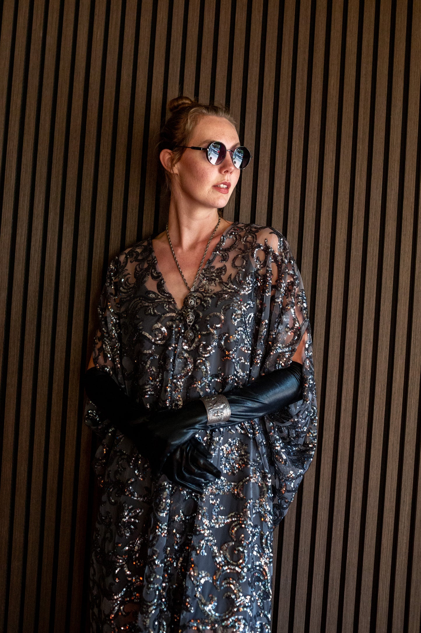 Empire Sequin Caftan Kaftan Dress