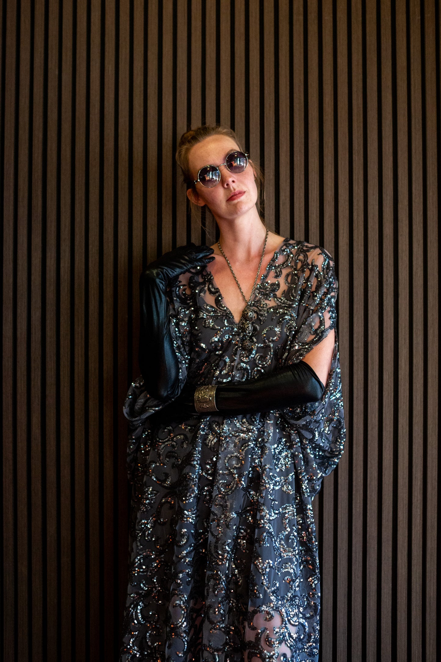 Empire Sequin Caftan Kaftan Dress