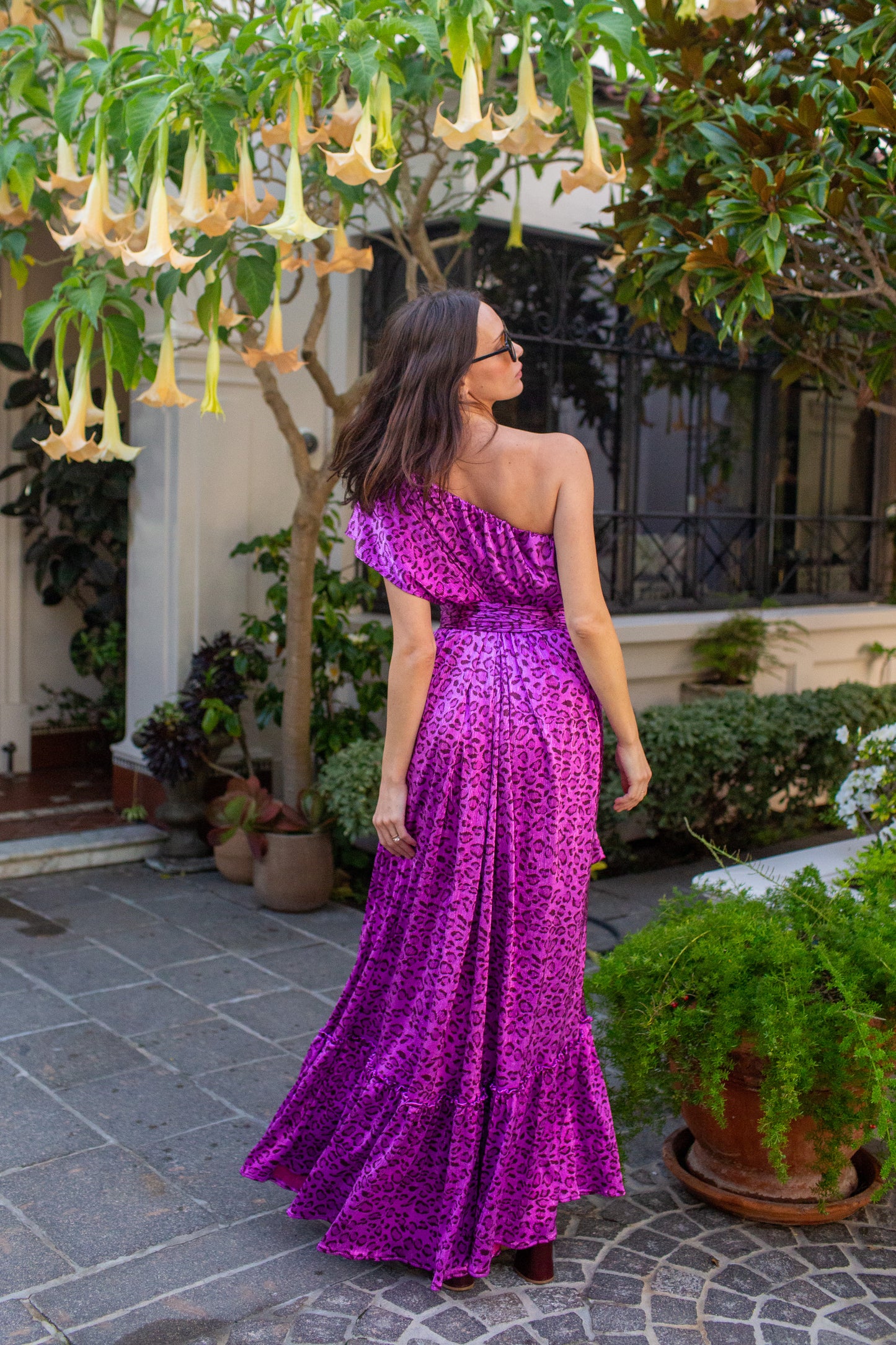 Tatjana One-Shoulder Maxi Dress in Feral Slink
