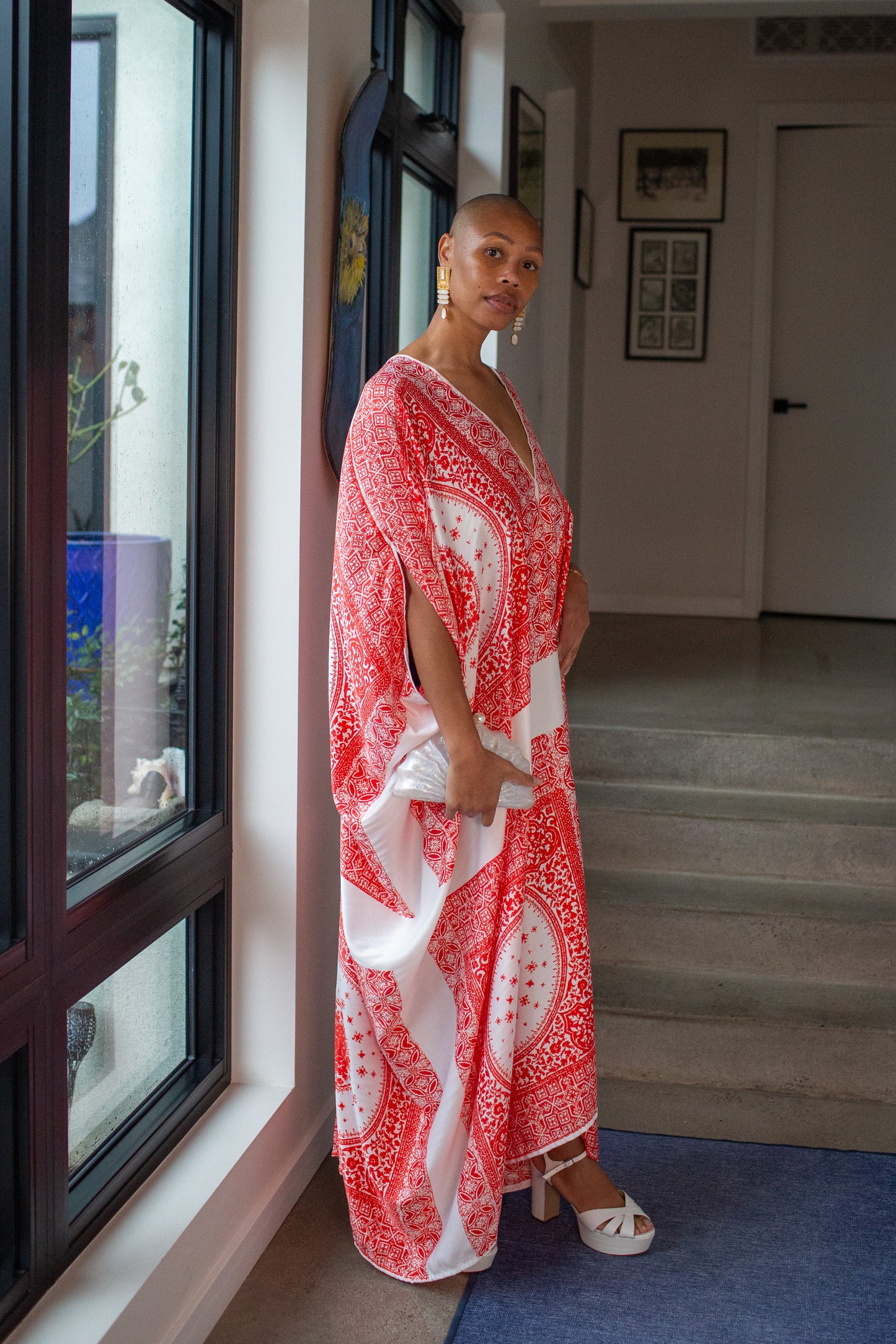Fire Signs Scarf Print Caftan