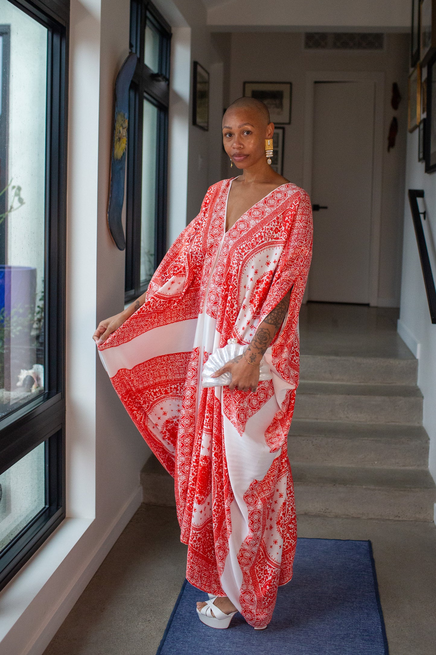 Fire Signs Scarf Print Caftan