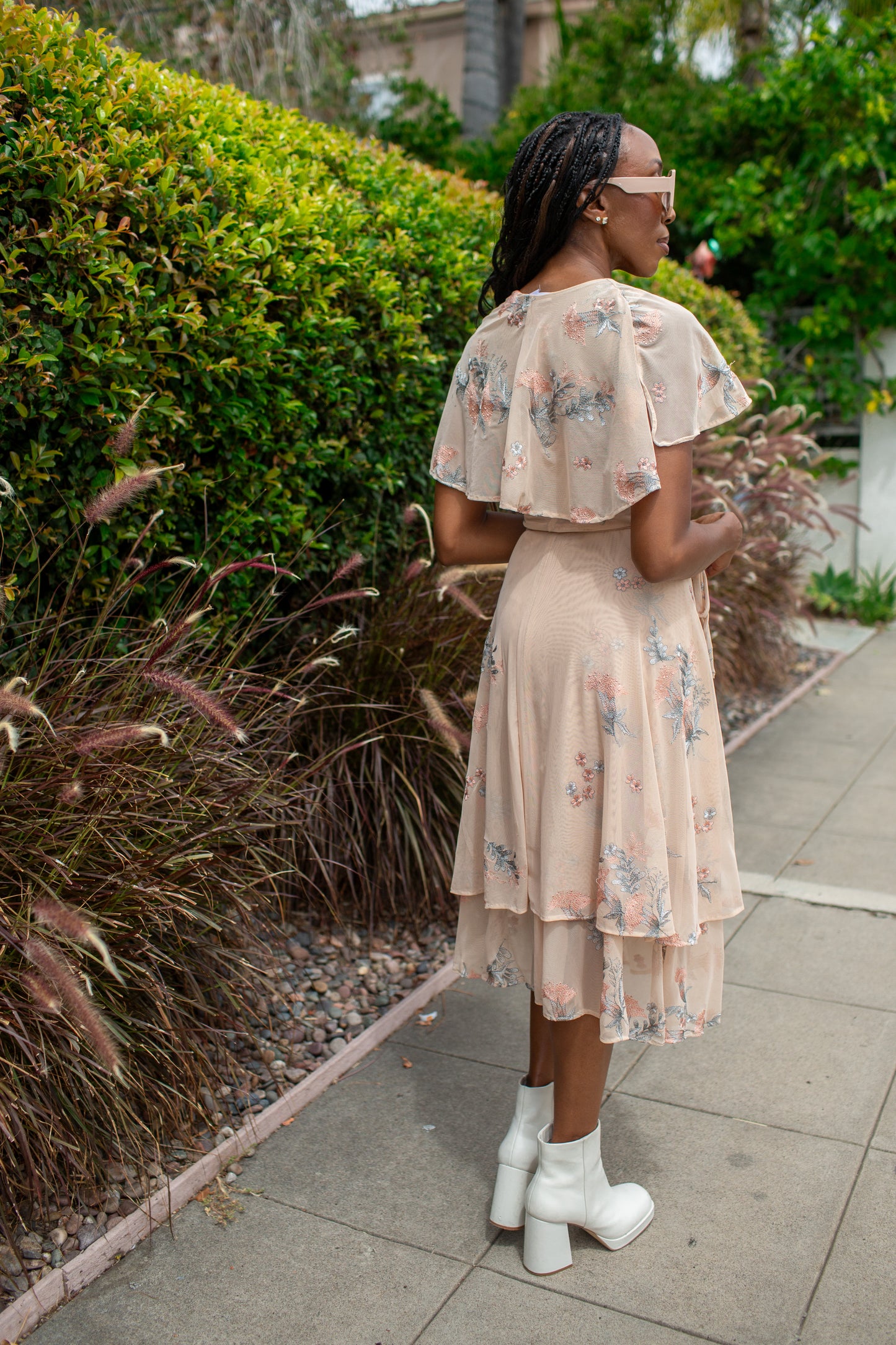 Fleur de Peche Flutter Wrap Dress