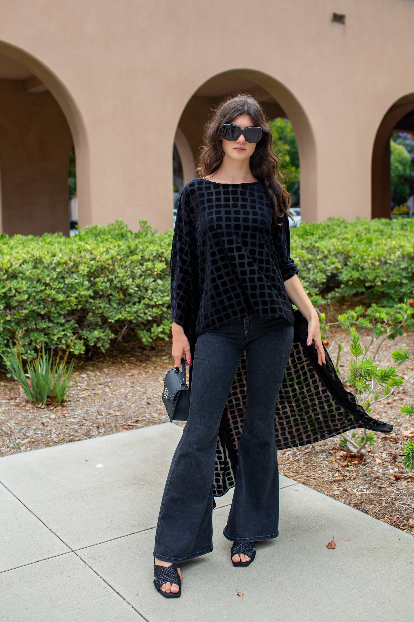 Dottie Onyx Burnout Float Scarf Top