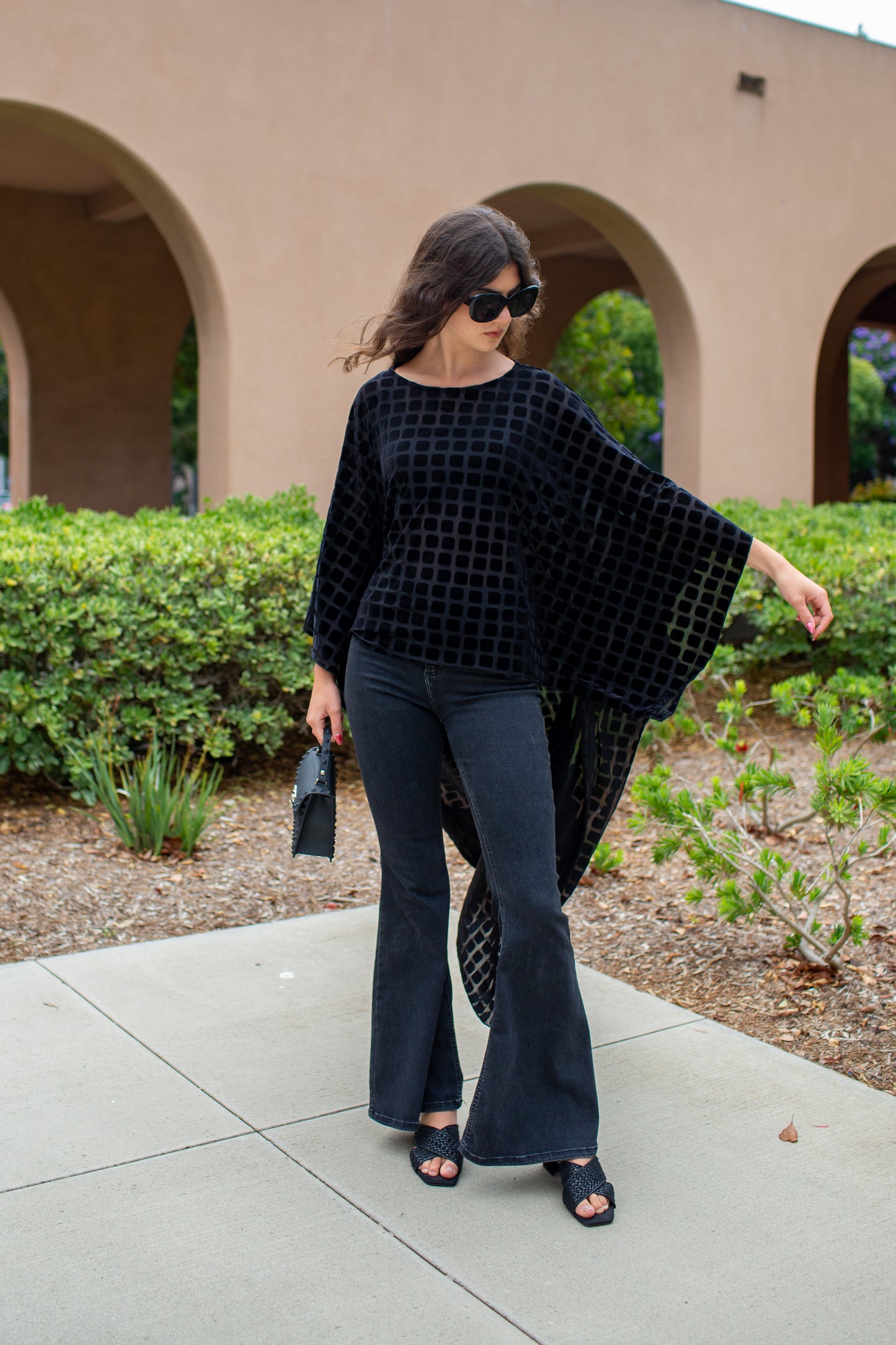 Dottie Onyx Burnout Float Scarf Top