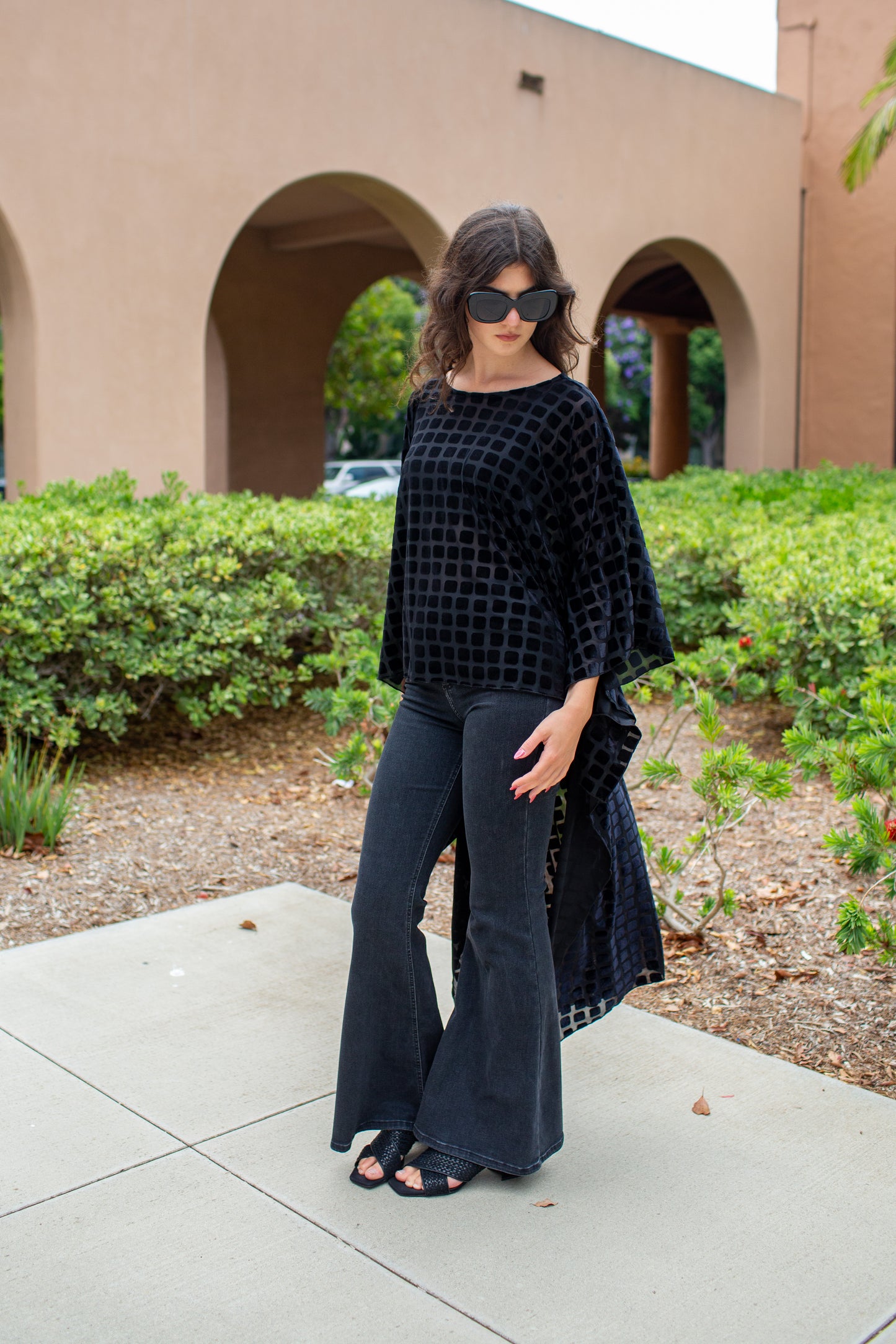 Dottie Onyx Burnout Float Scarf Top