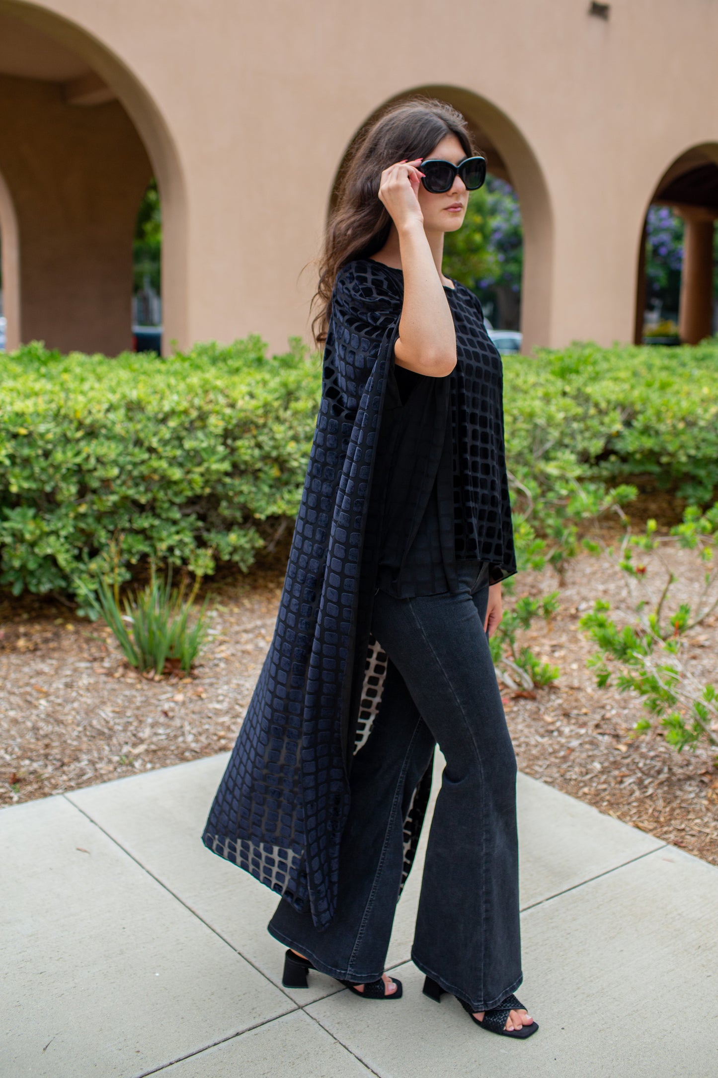 Dottie Onyx Burnout Float Scarf Top