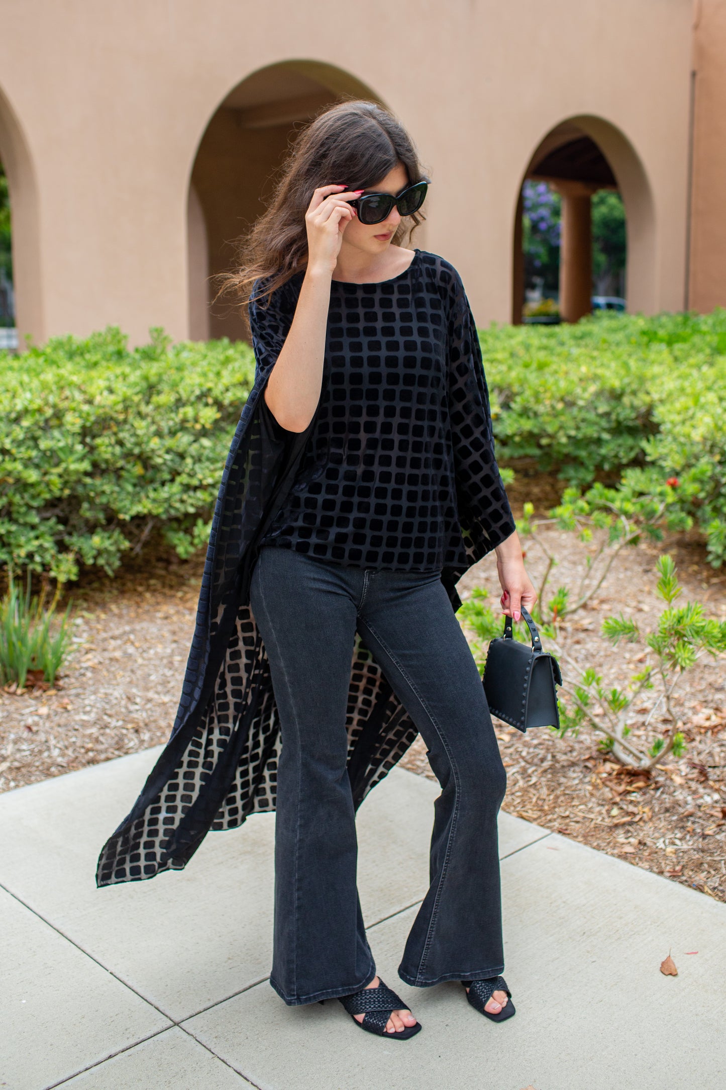 Dottie Onyx Burnout Float Scarf Top