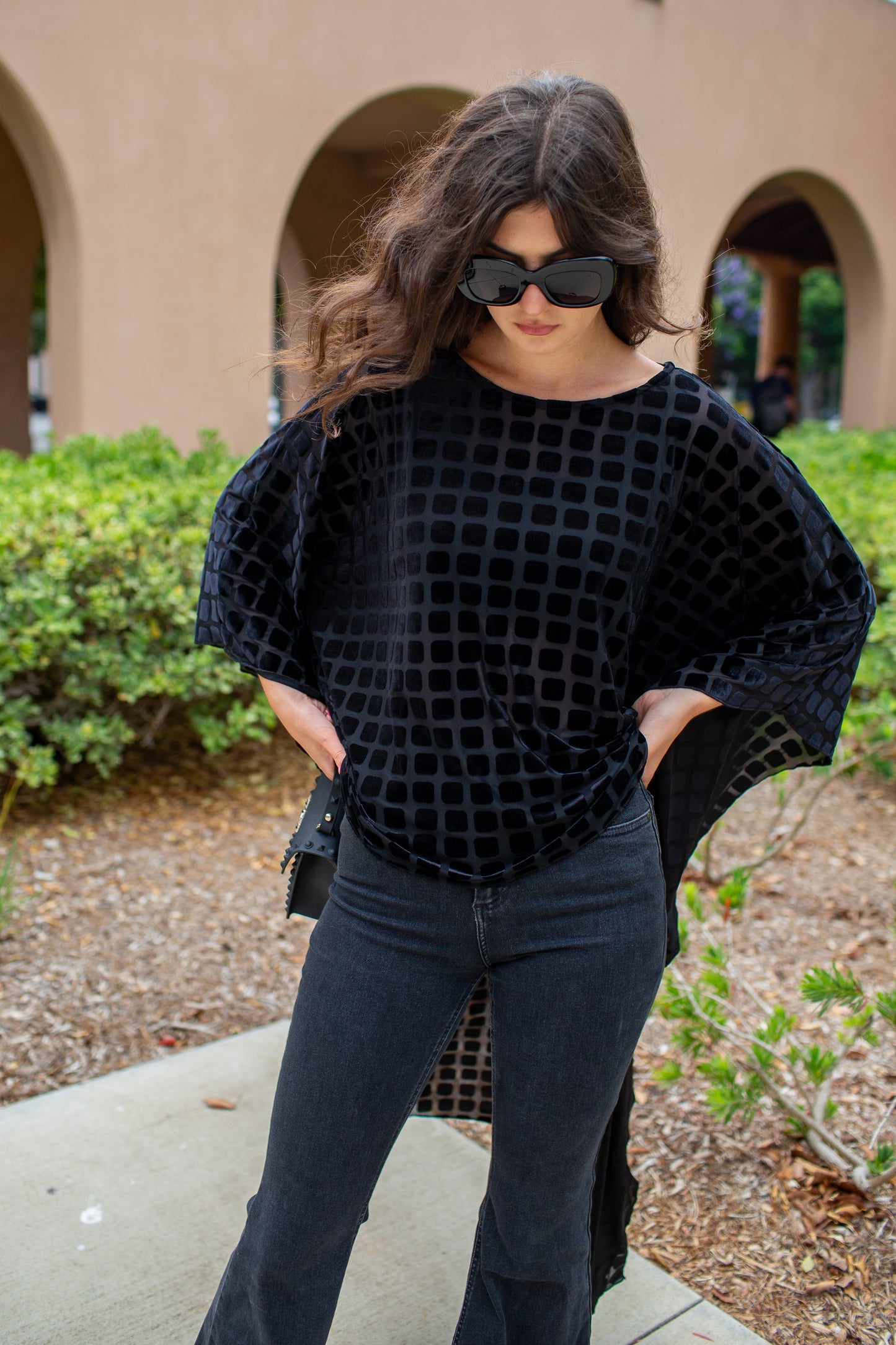 Dottie Onyx Burnout Float Scarf Top