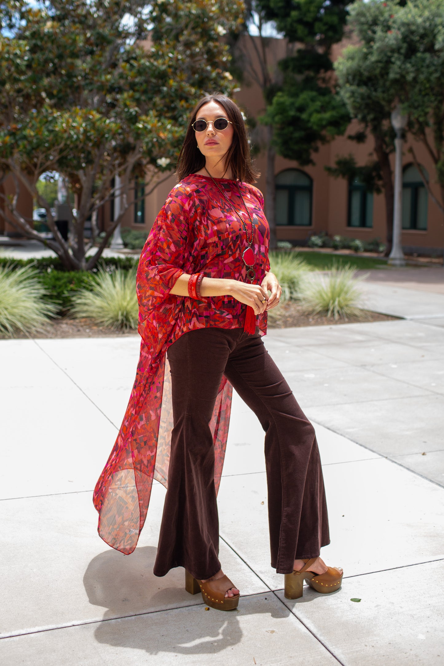 Electric Sangria Float Scarf Top