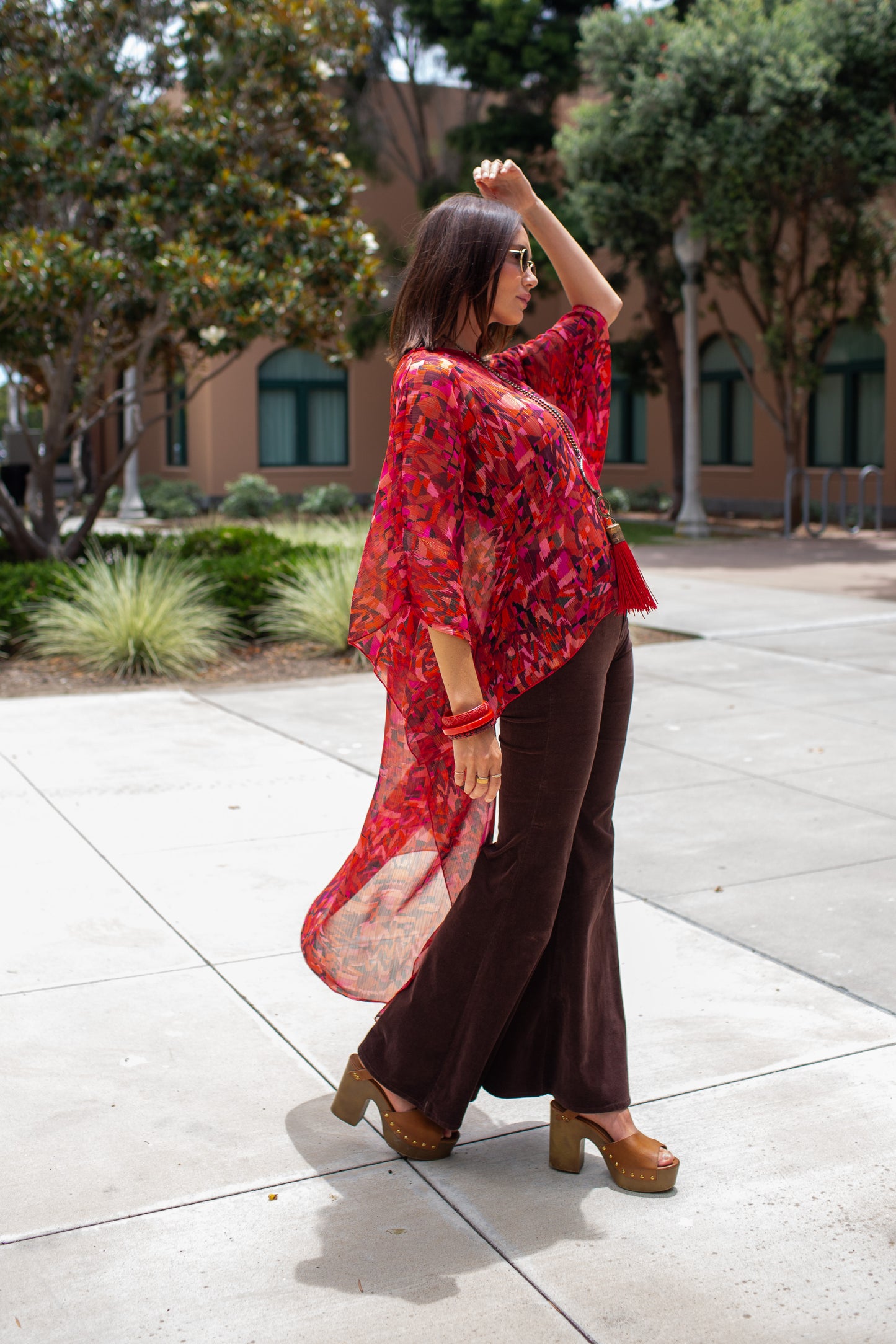 Electric Sangria Float Scarf Top