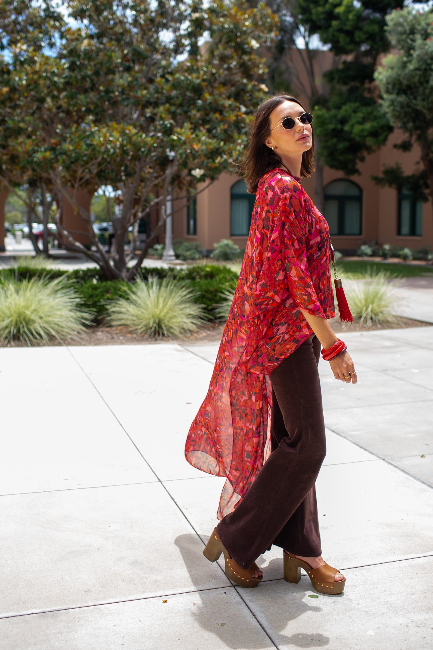 Electric Sangria Float Scarf Top