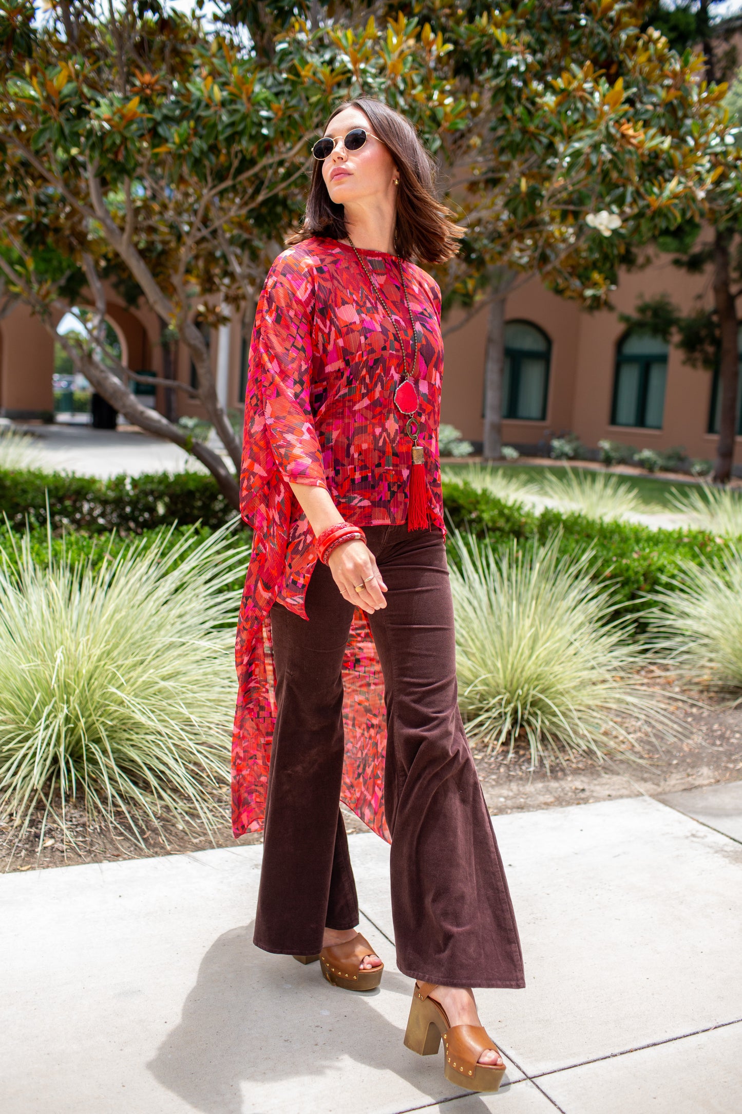 Electric Sangria Float Scarf Top