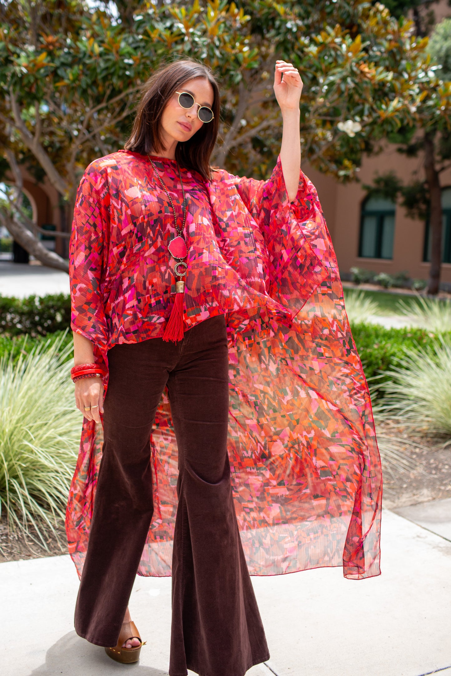 Electric Sangria Float Scarf Top