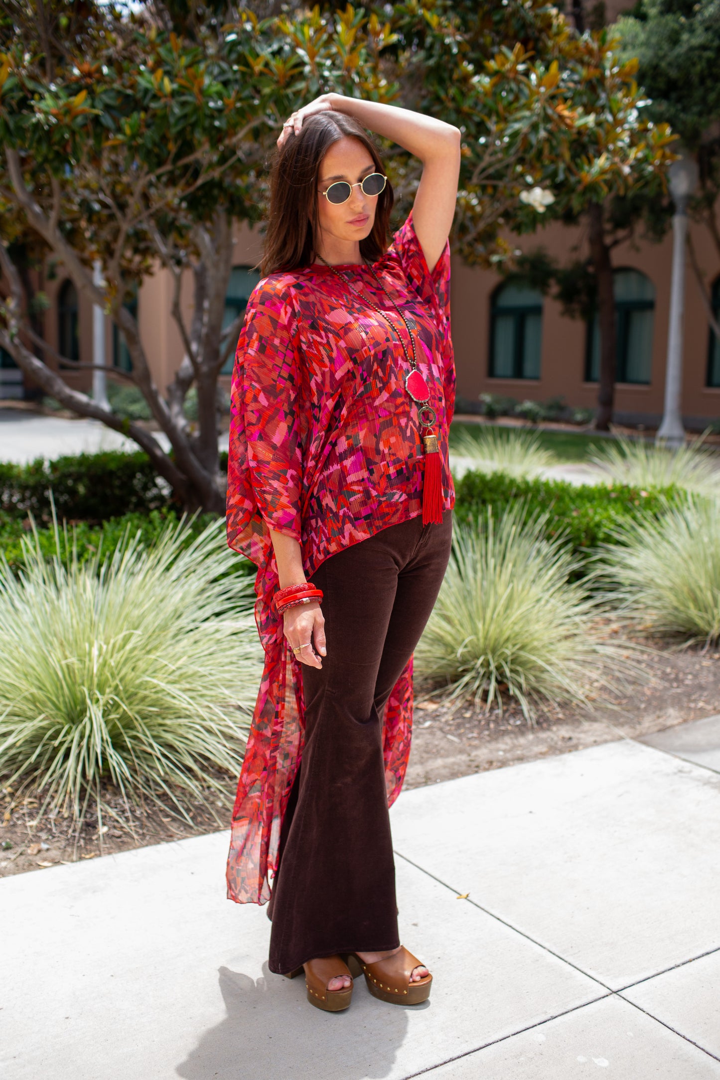 Electric Sangria Float Scarf Top