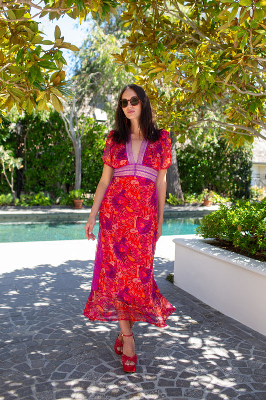 Gigi Dress in Monarch Rouge