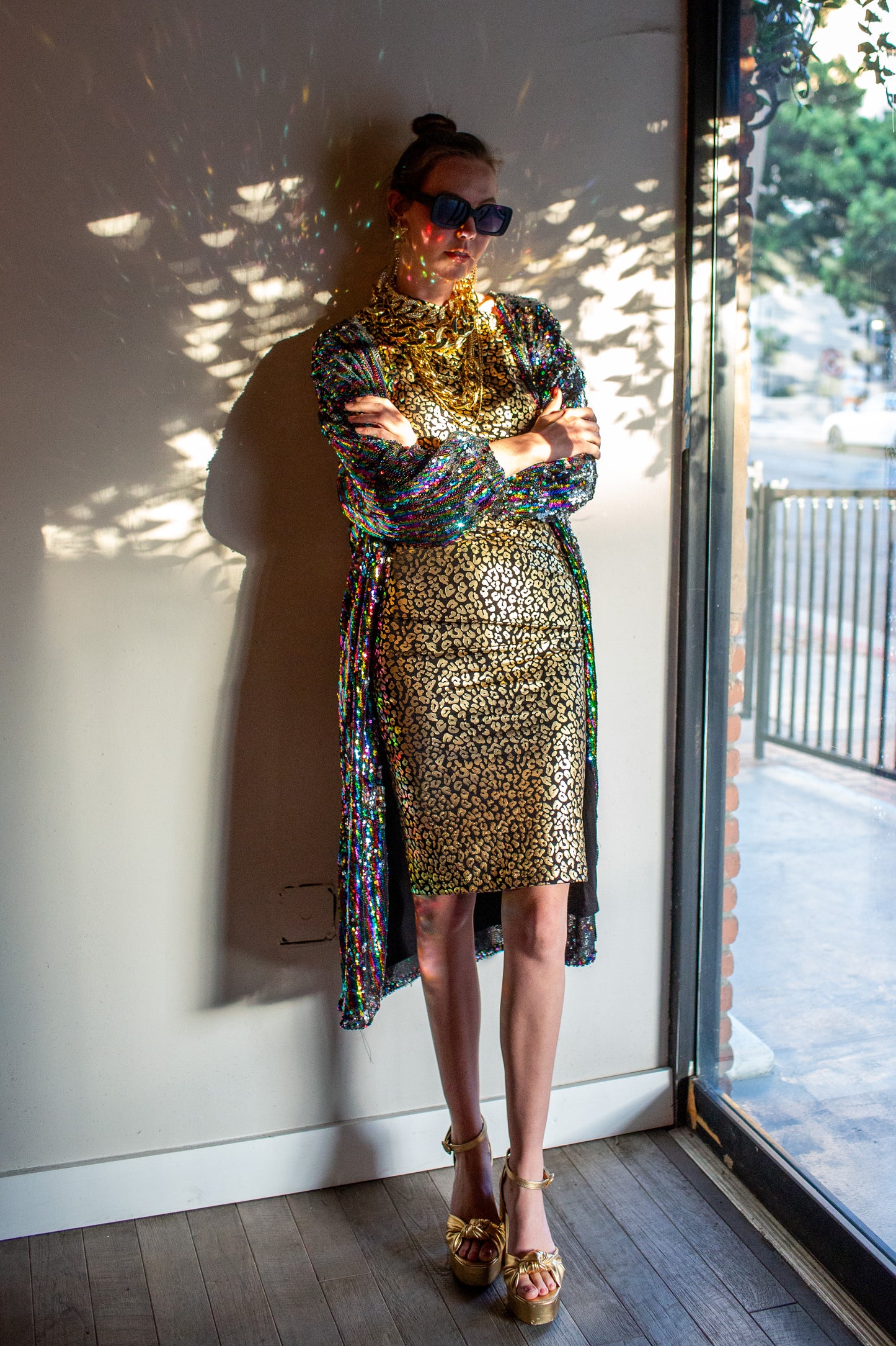 Rainbow Rage Sequin Cocoon Jacket