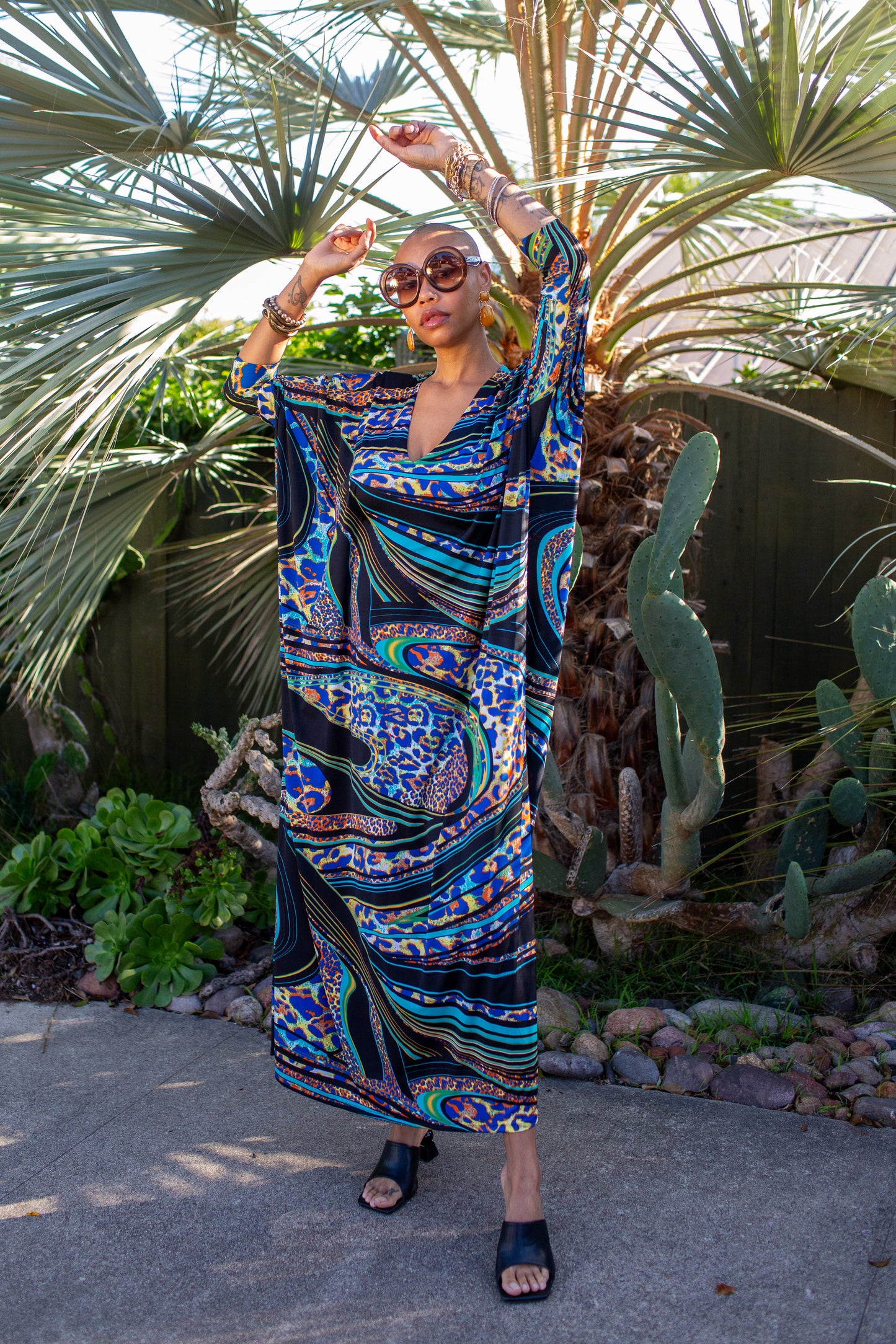 Gracie Caftan in Azure Heat