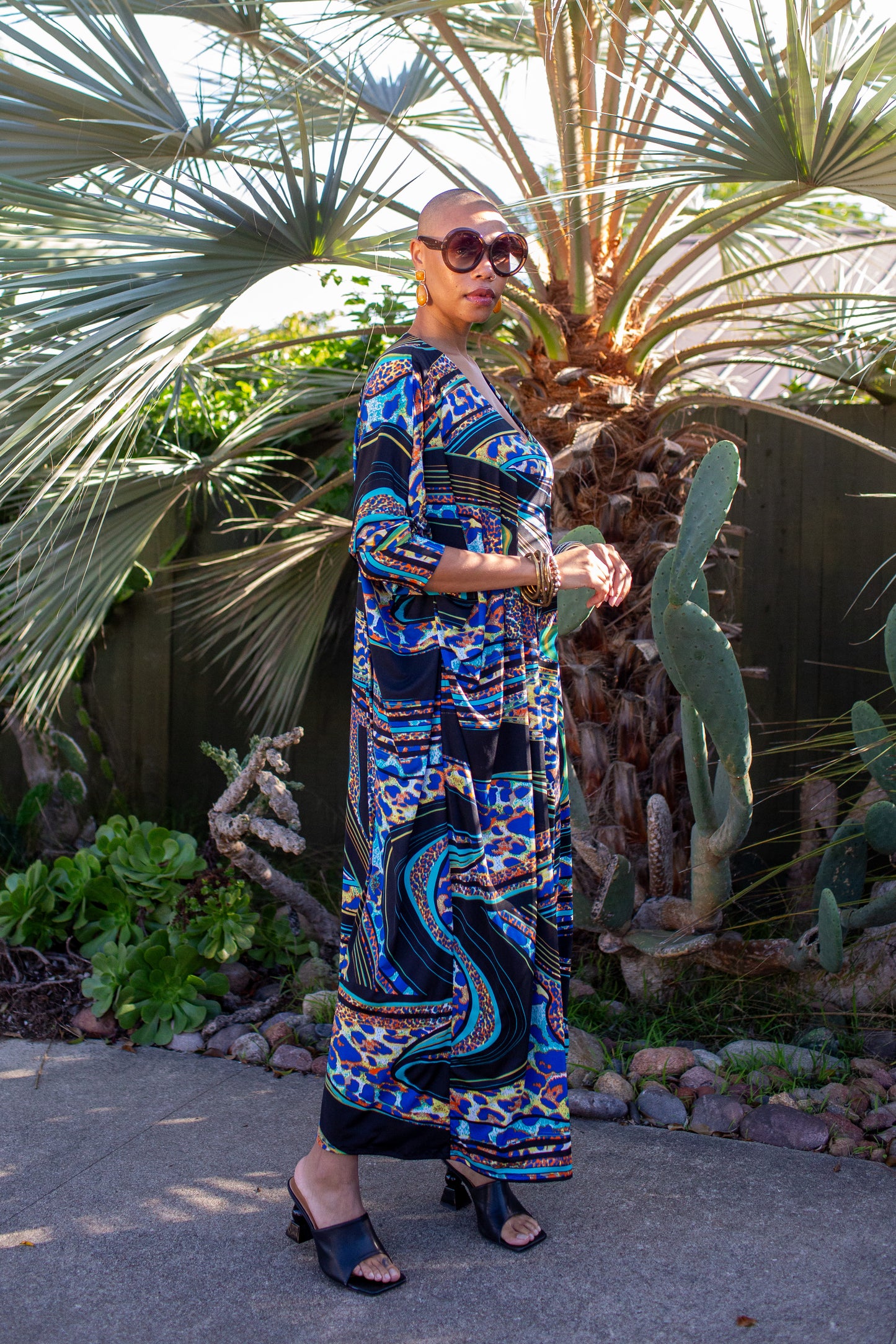 Gracie Caftan in Azure Heat