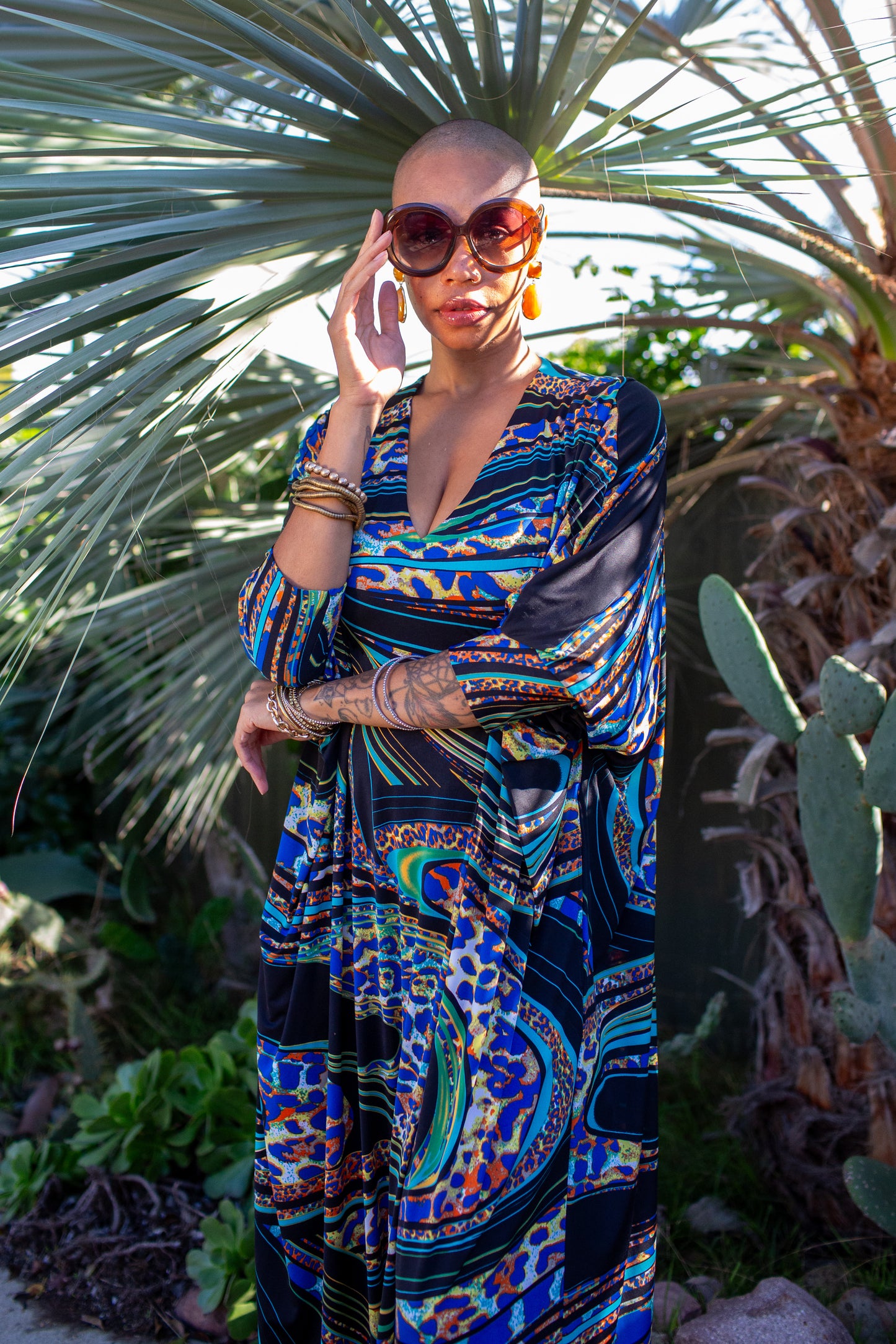 Gracie Caftan in Azure Heat