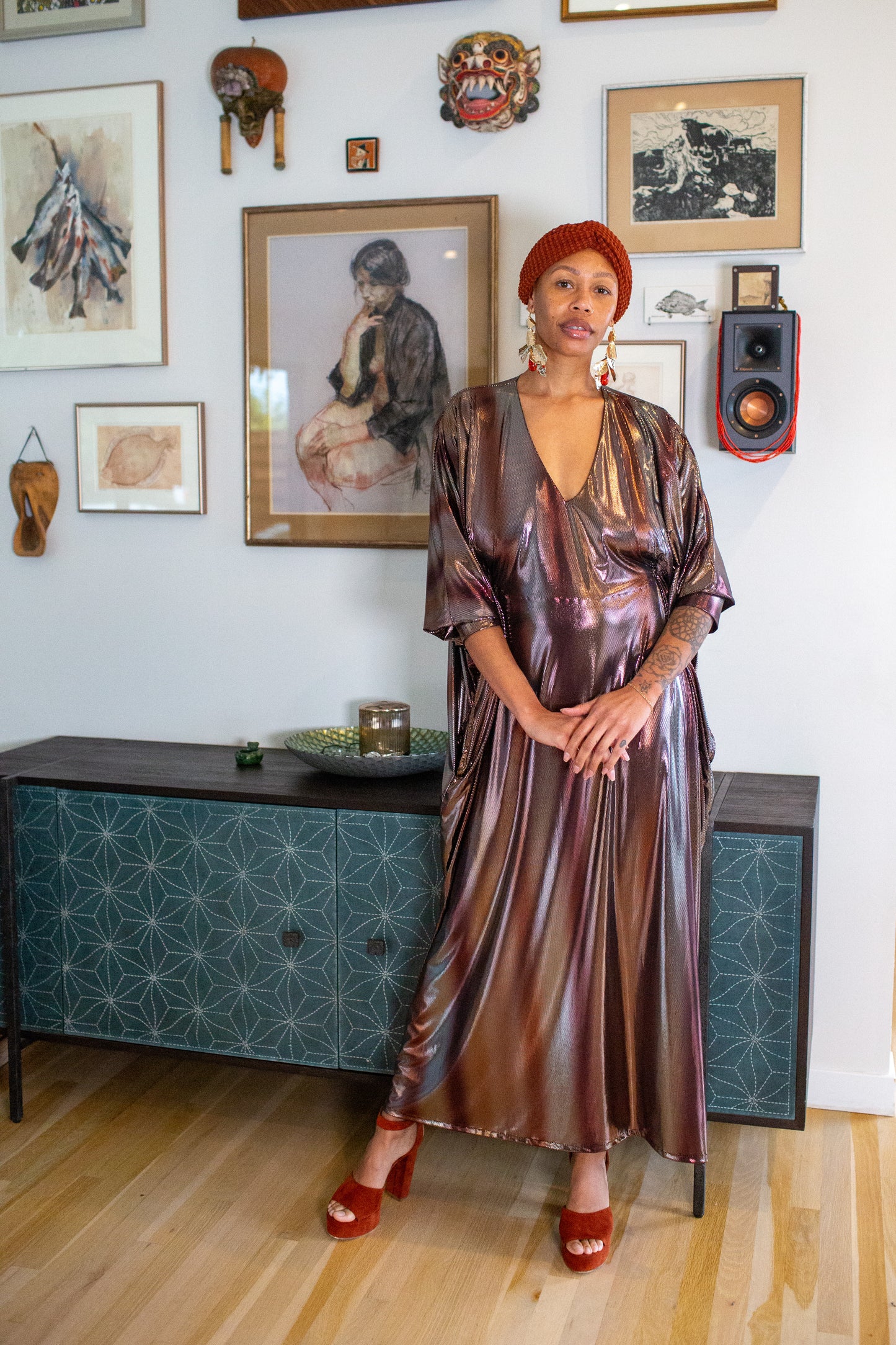 Gracie Caftan in Molten Bronze