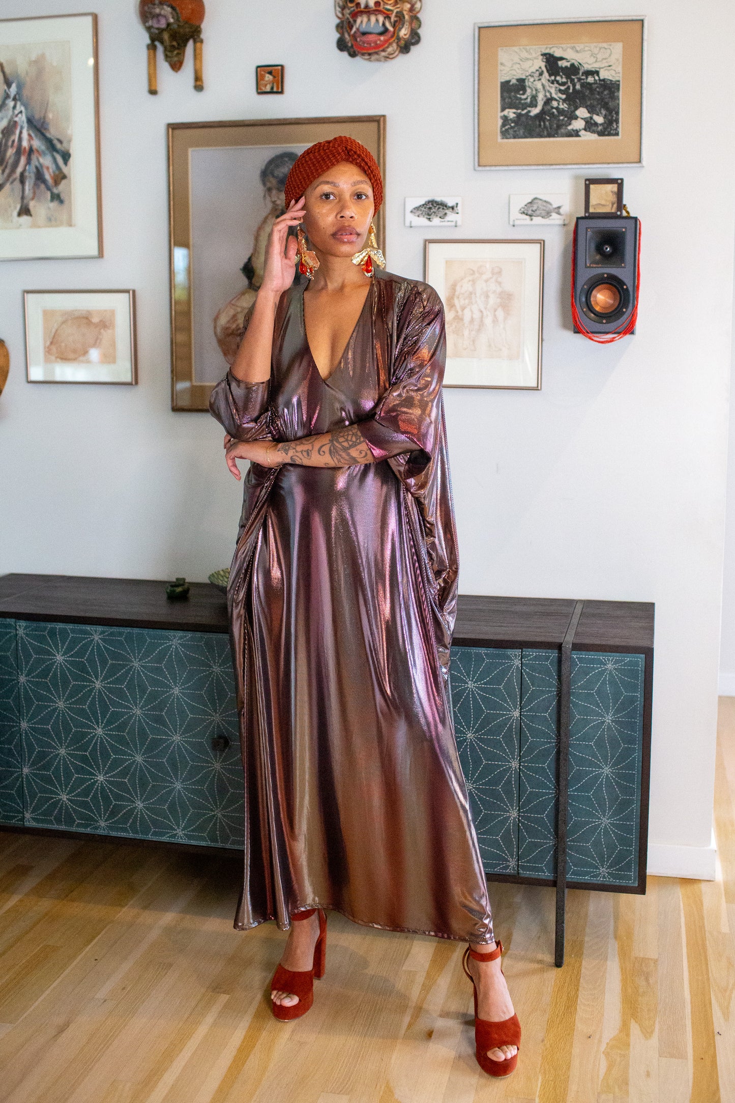 Gracie Caftan in Molten Bronze