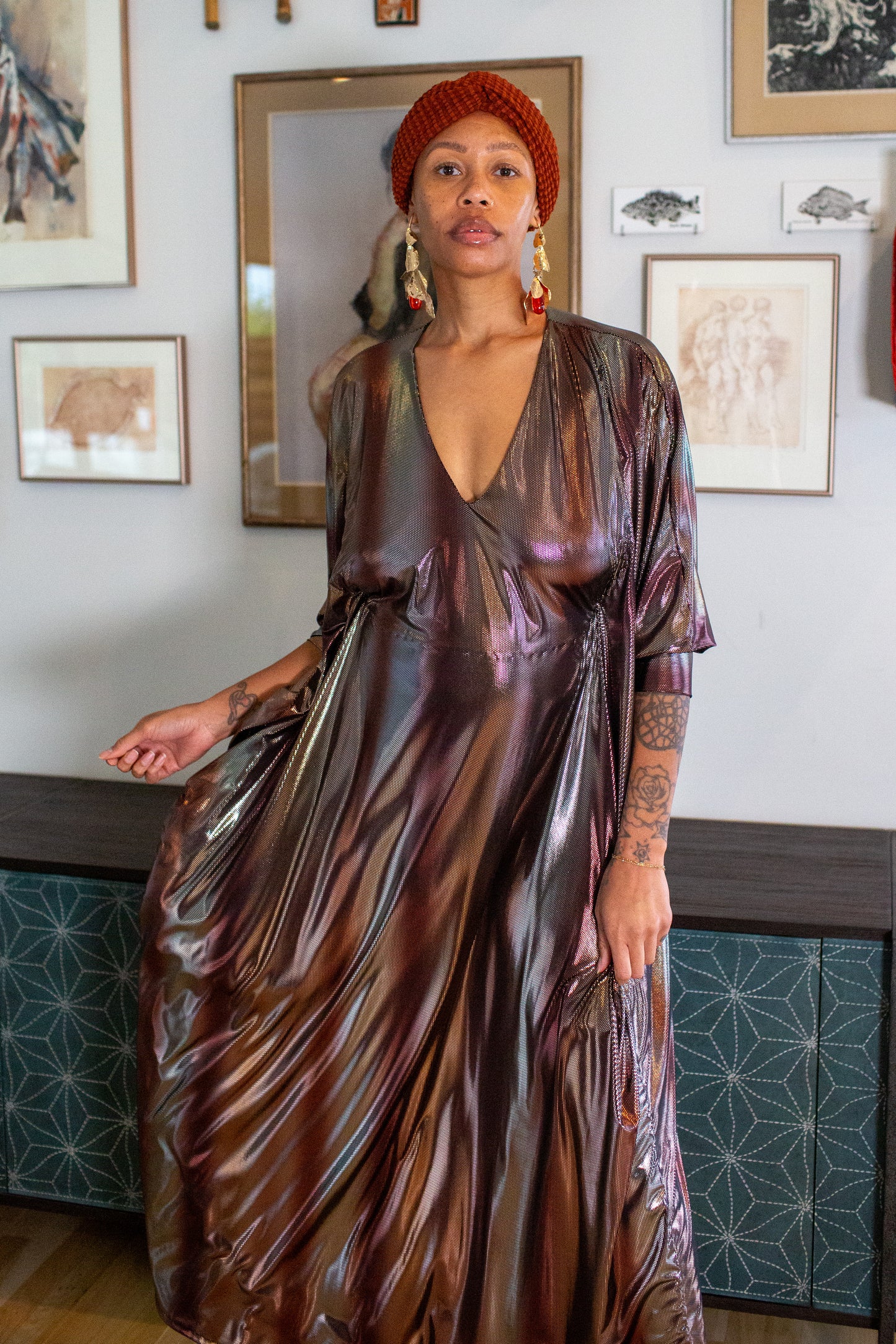 Gracie Caftan in Molten Bronze