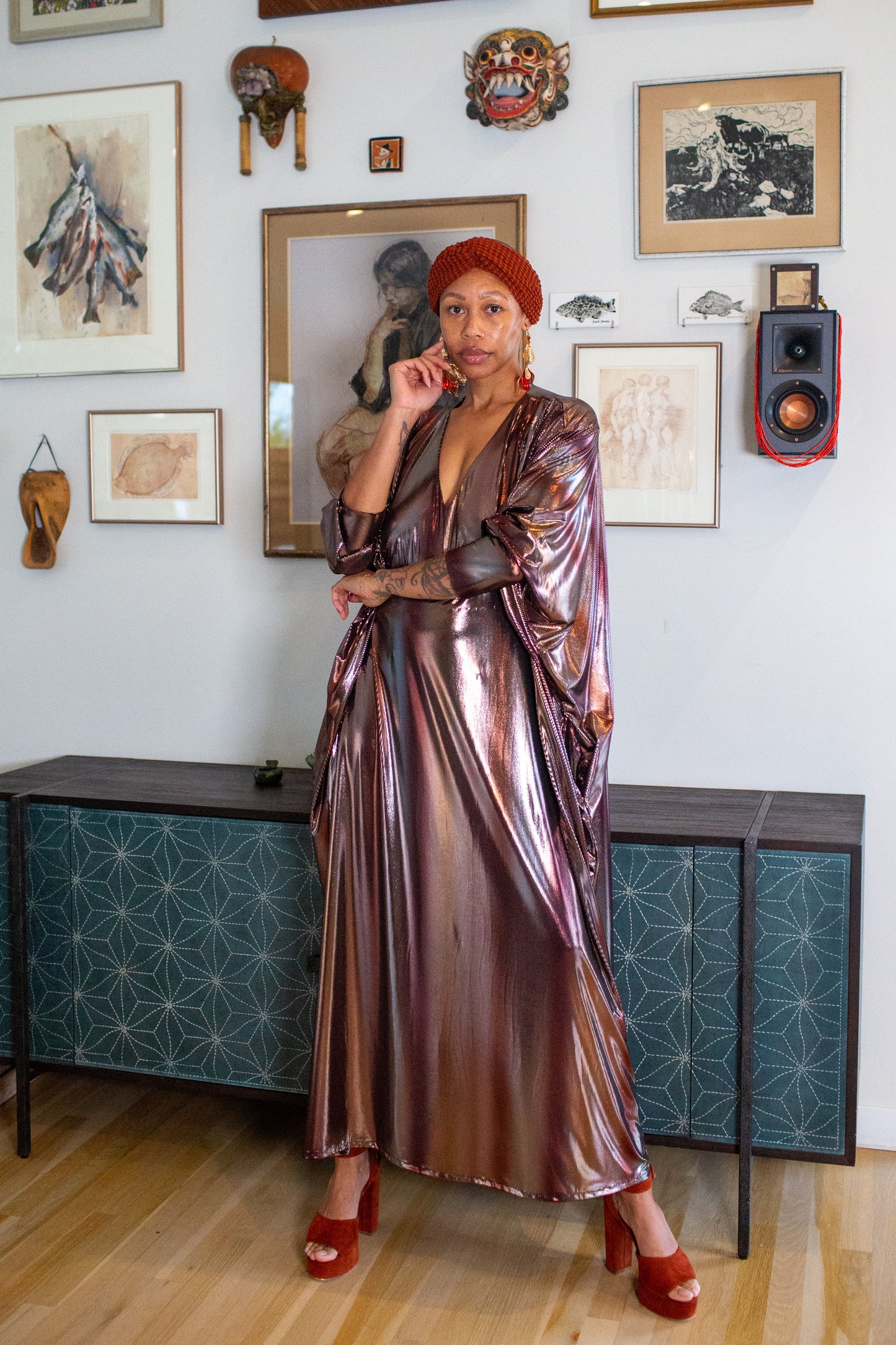 Gracie Caftan in Molten Bronze