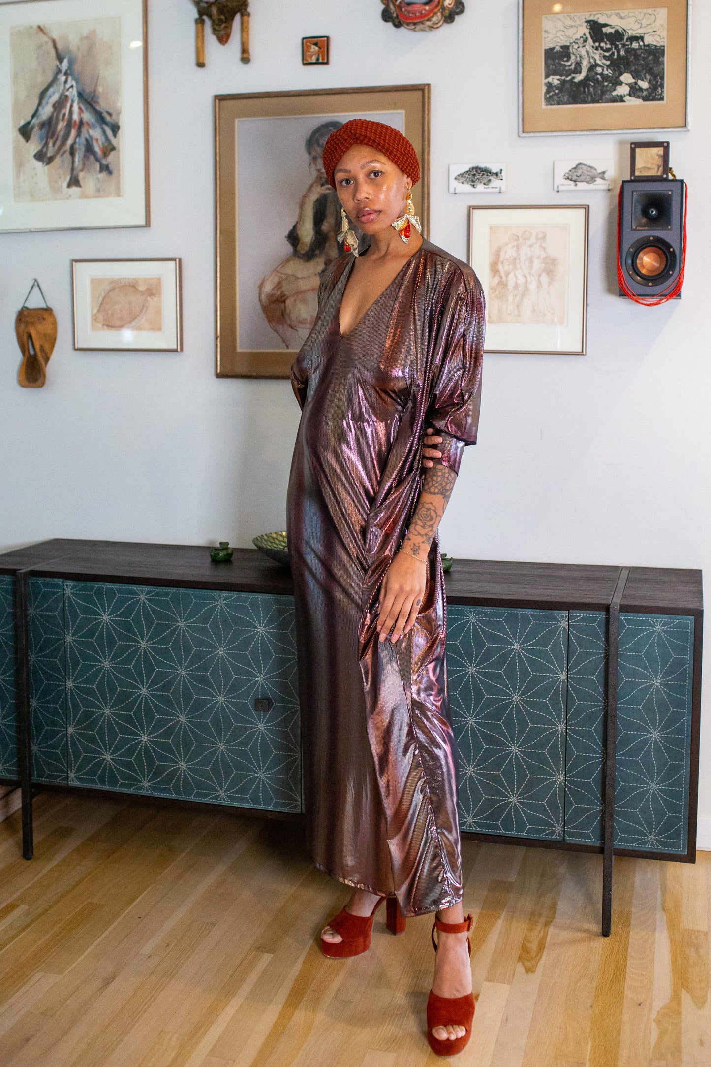Gracie Caftan in Molten Bronze