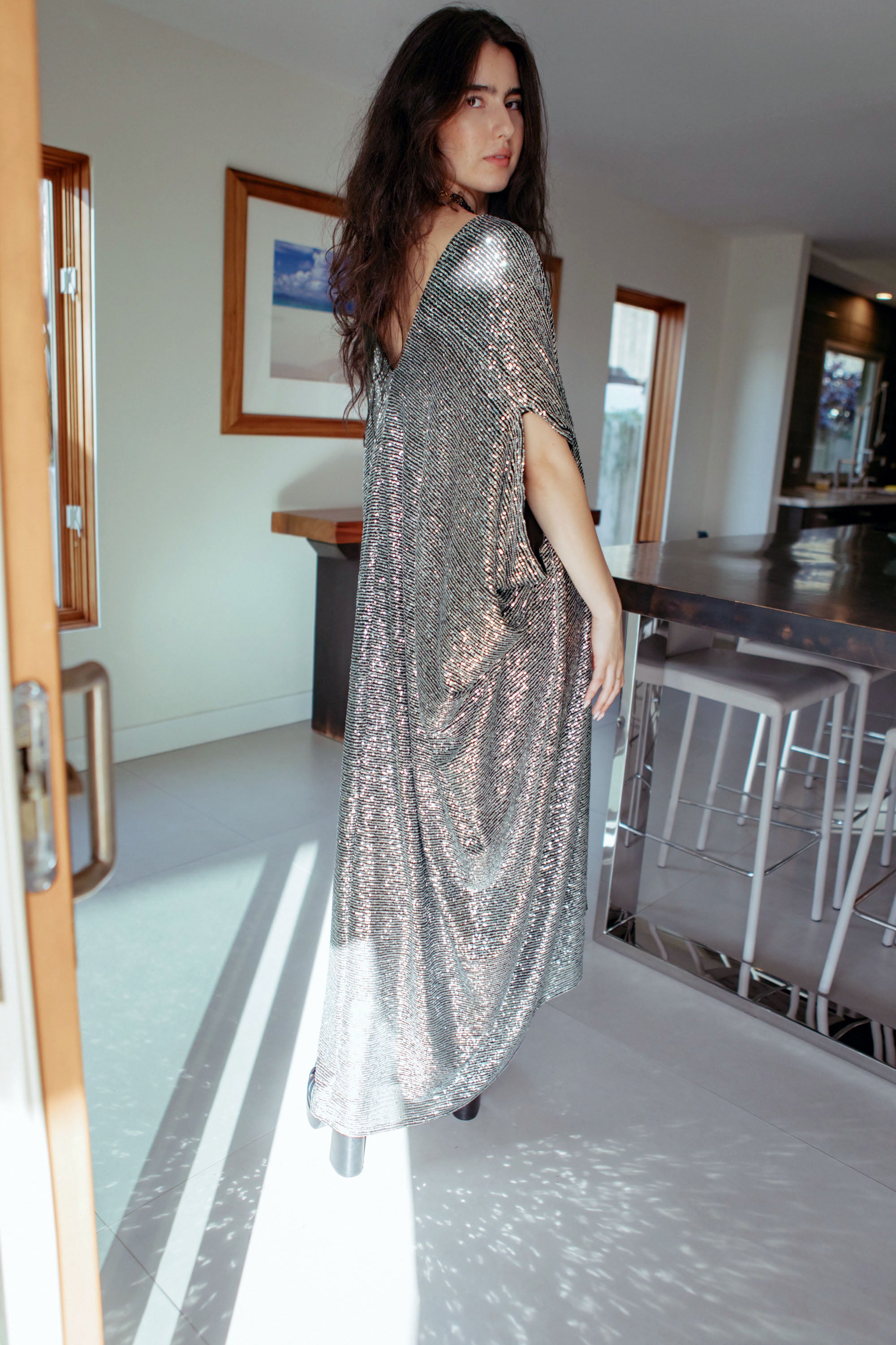 Gunmetal sequin discount dress