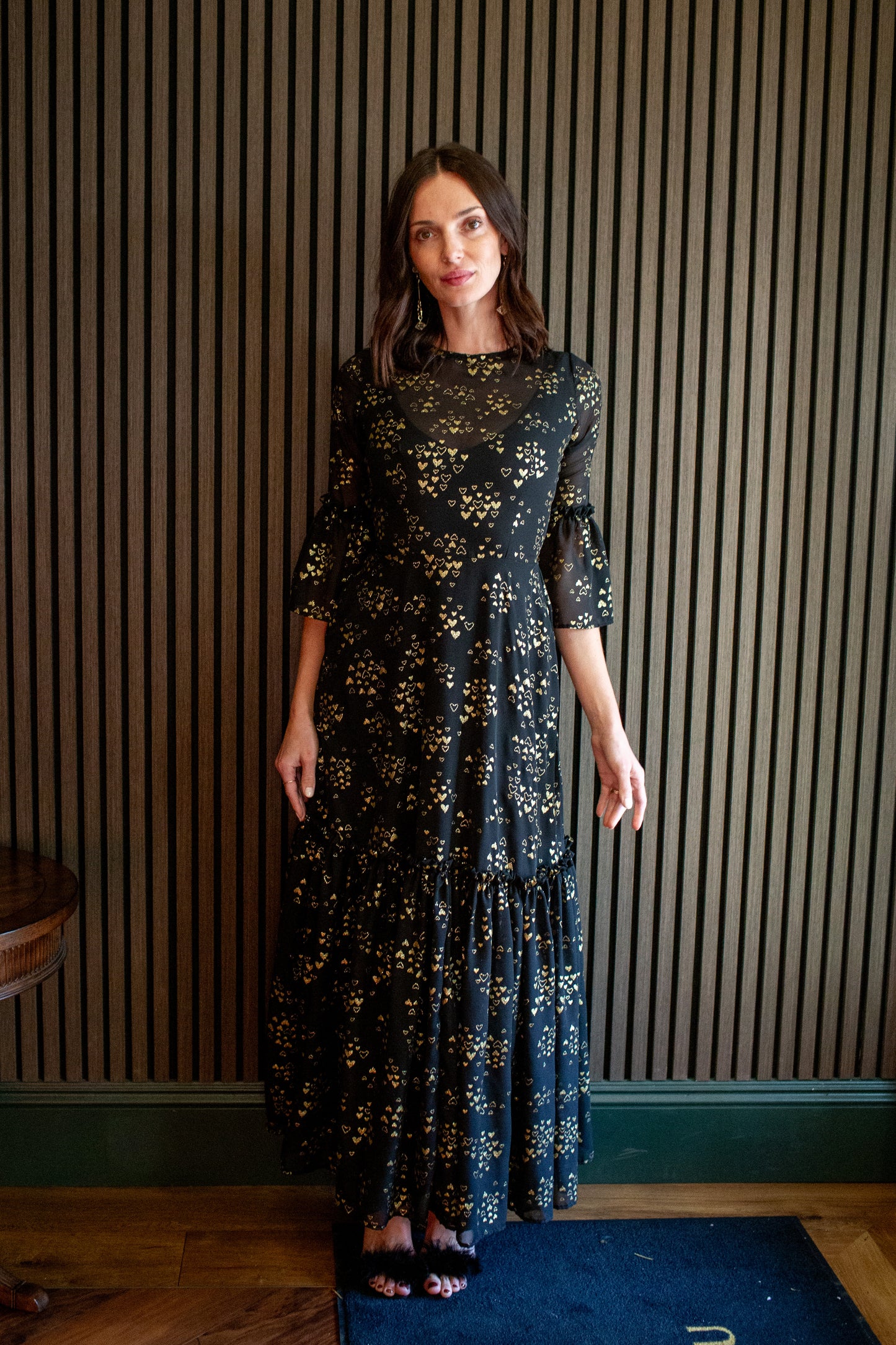 Heart of Gold Ruffle Dress