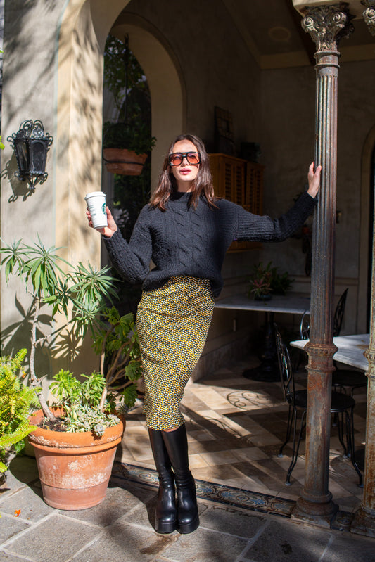 Honey Hive Nouveau Pencil Skirt