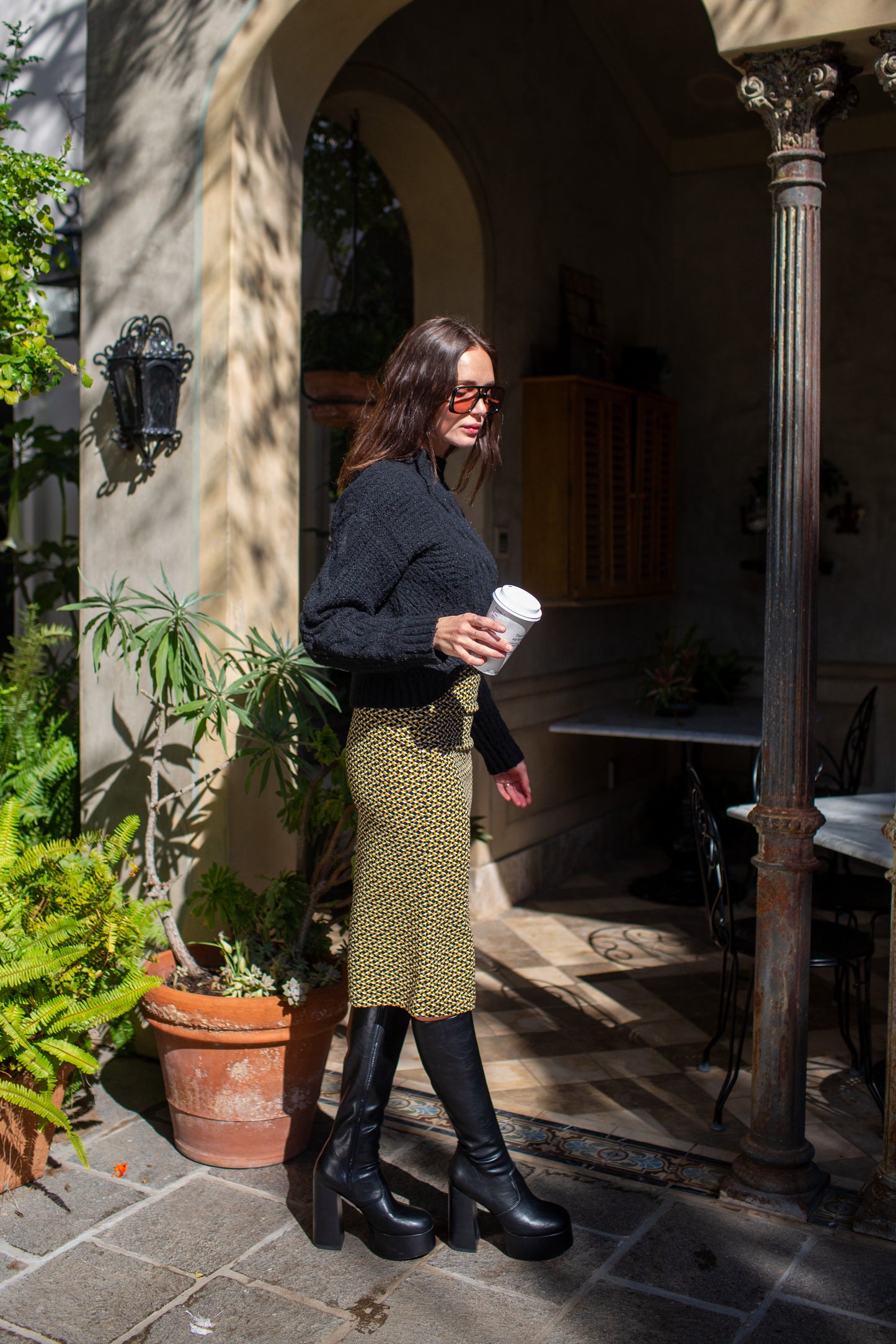 Honey Hive Nouveau Pencil Skirt