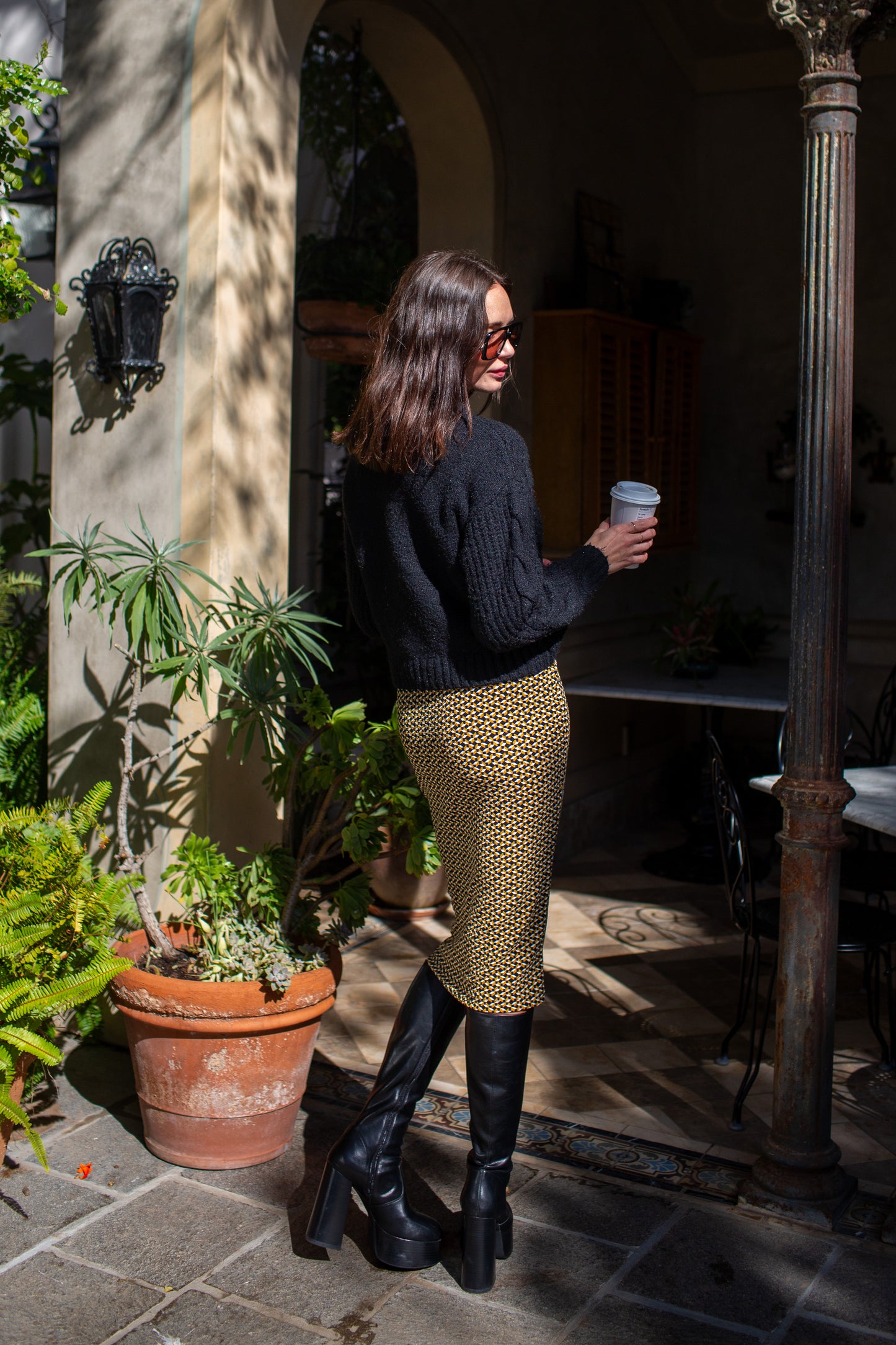 Honey Hive Nouveau Pencil Skirt
