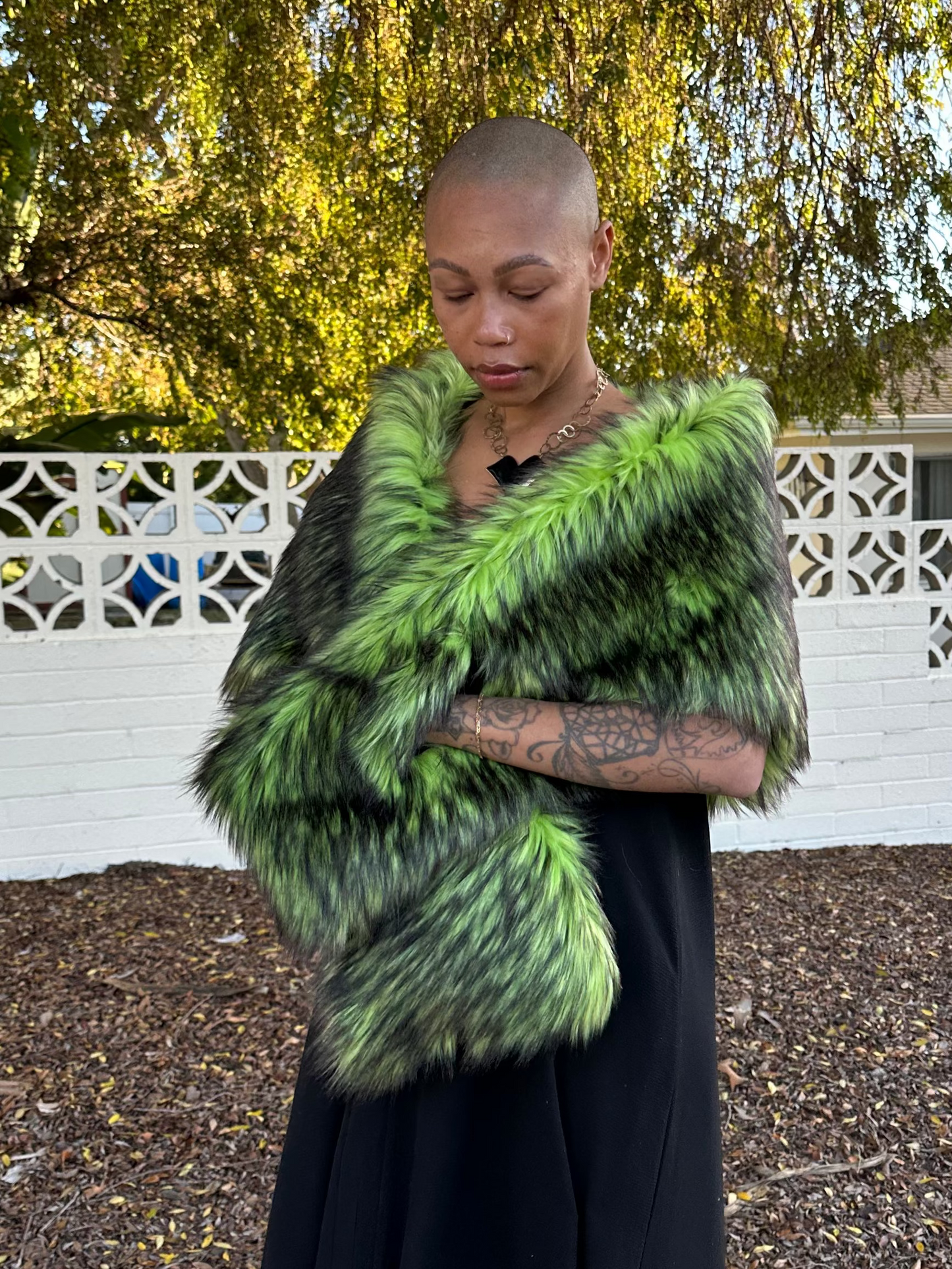 Absinthe Faux Fur Shawl