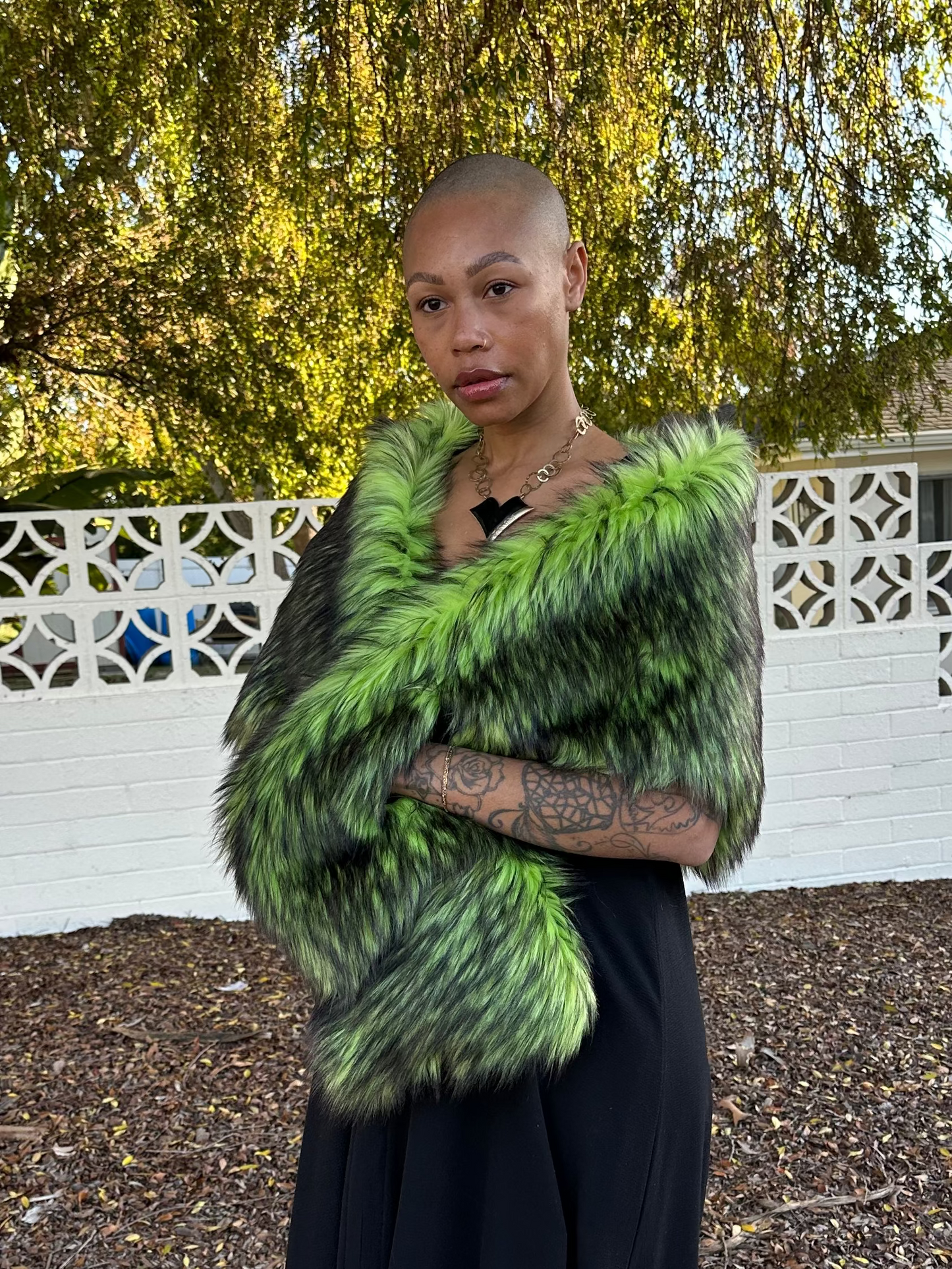 Absinthe Faux Fur Shawl
